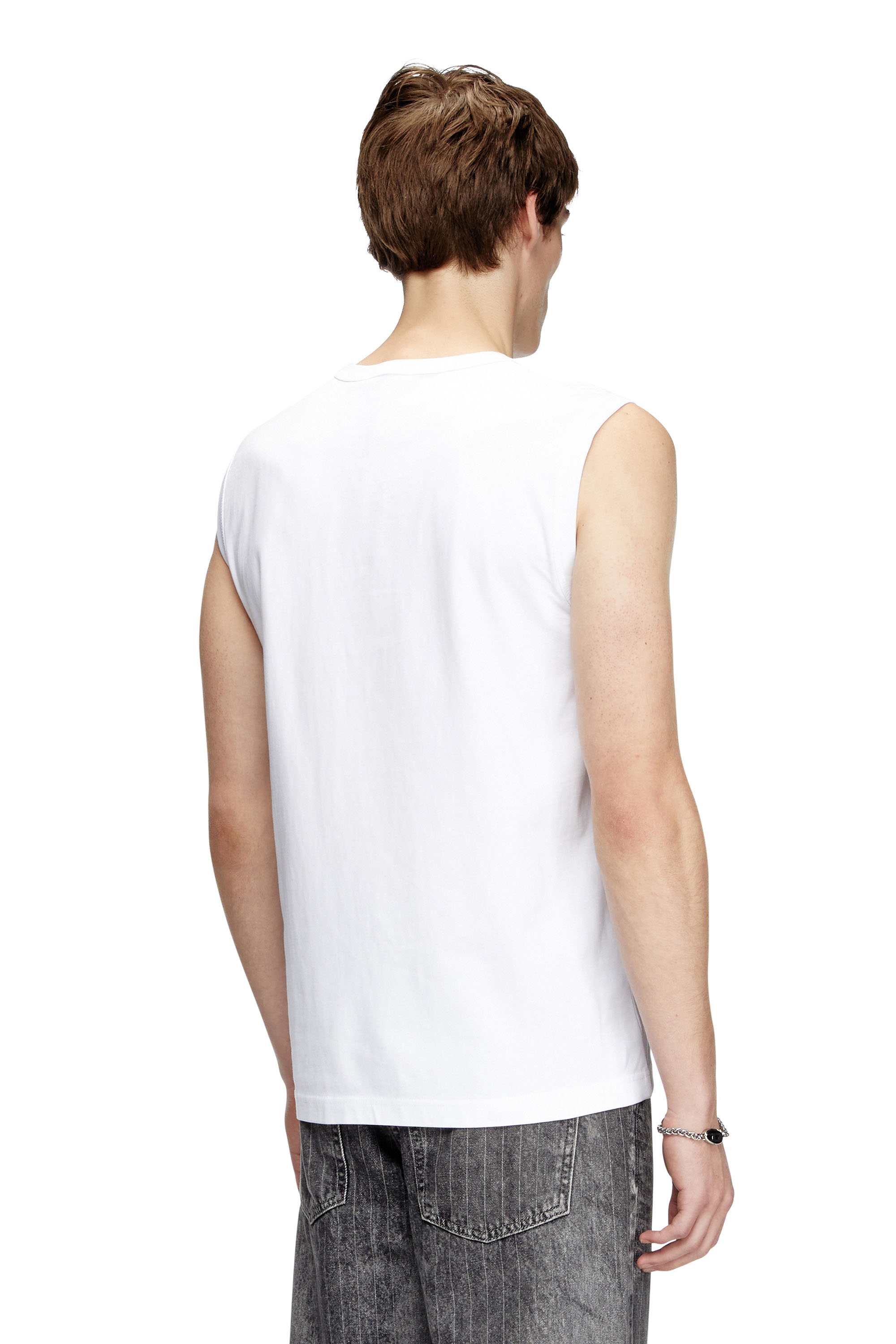 Diesel - T-BISCO-OD, Débardeur avec Oval D métallisé Homme in Blanc - 4