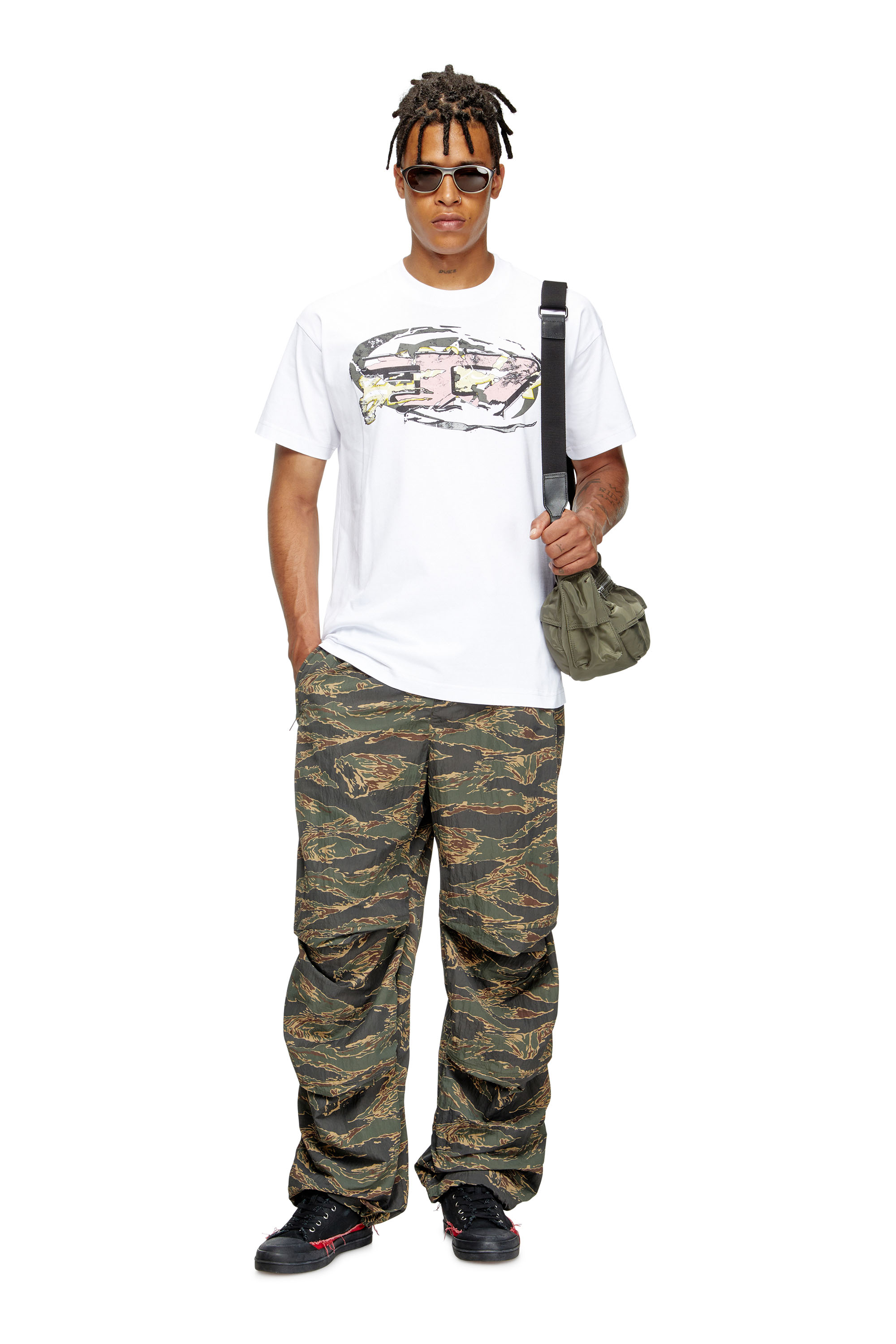 Diesel - T-NORM-T11, T-shirt avec logo Oval D Homme in Blanc - 2