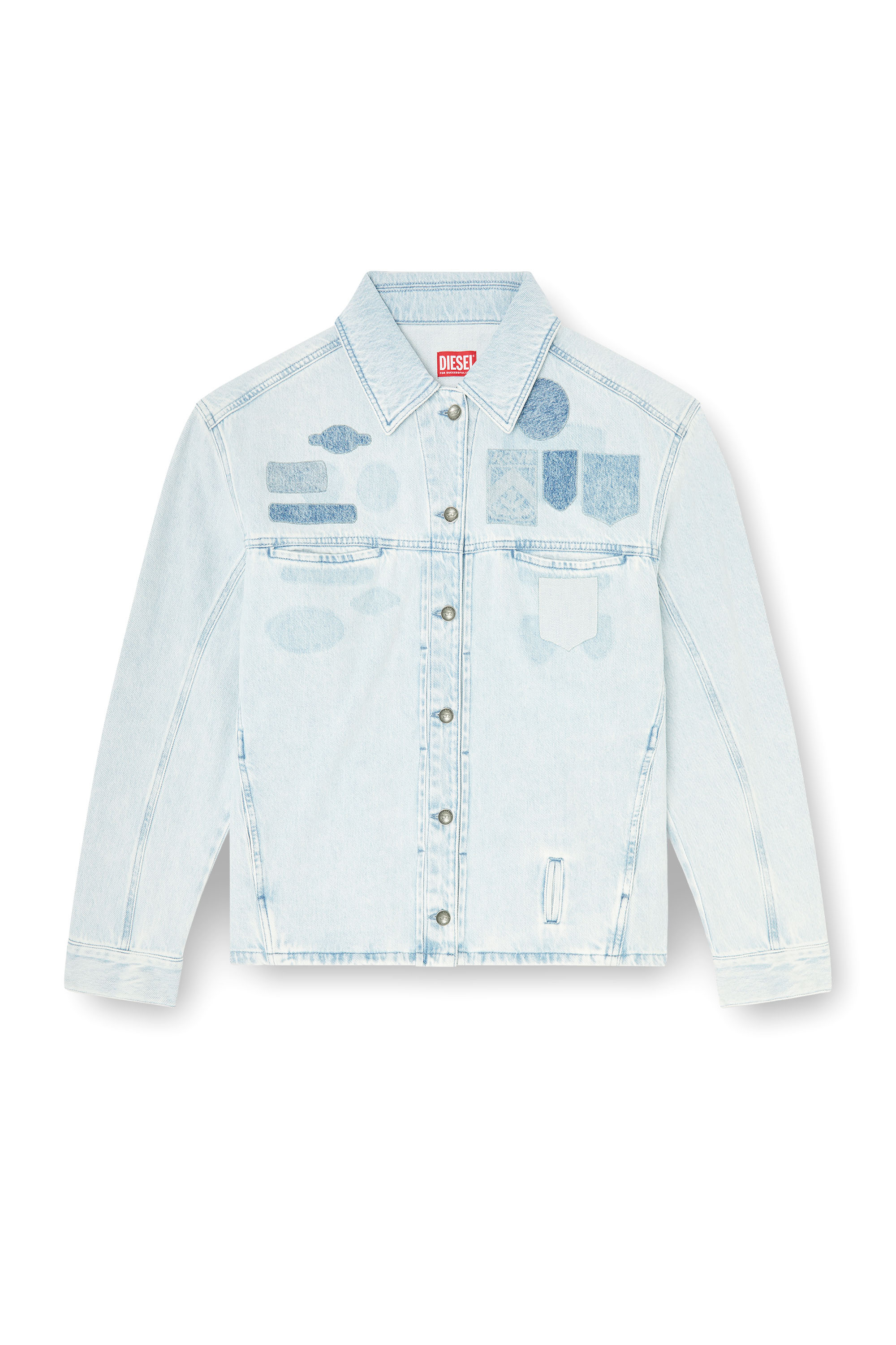 Diesel - D-RYMAVO-S, Chemise en denim effet patch Mixte in Bleu - 2