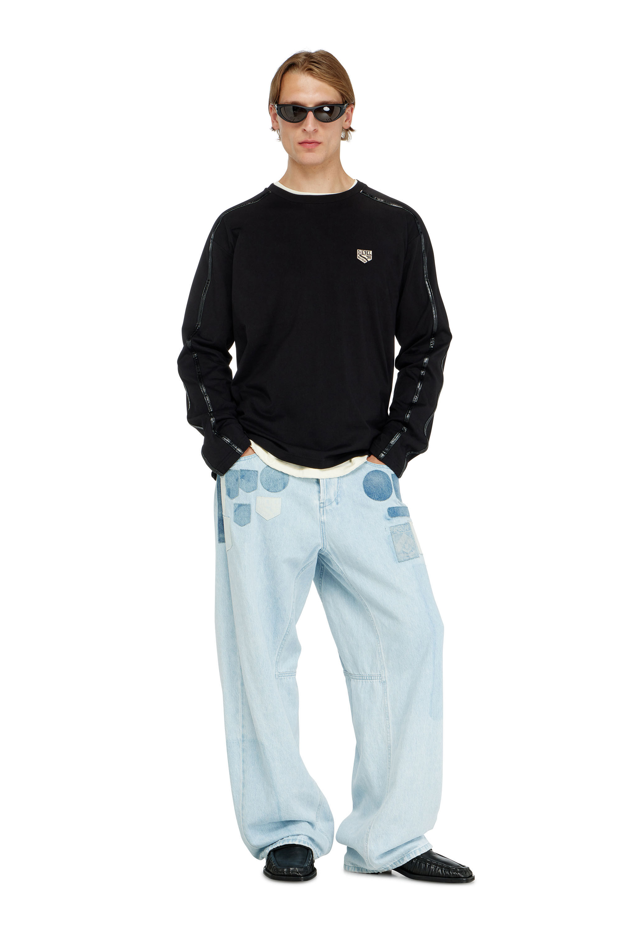 Diesel - T-NORM-LS-FL, T-shirt &agrave; manches longues avec finitions ton sur ton Homme in ToBeDefined - 1
