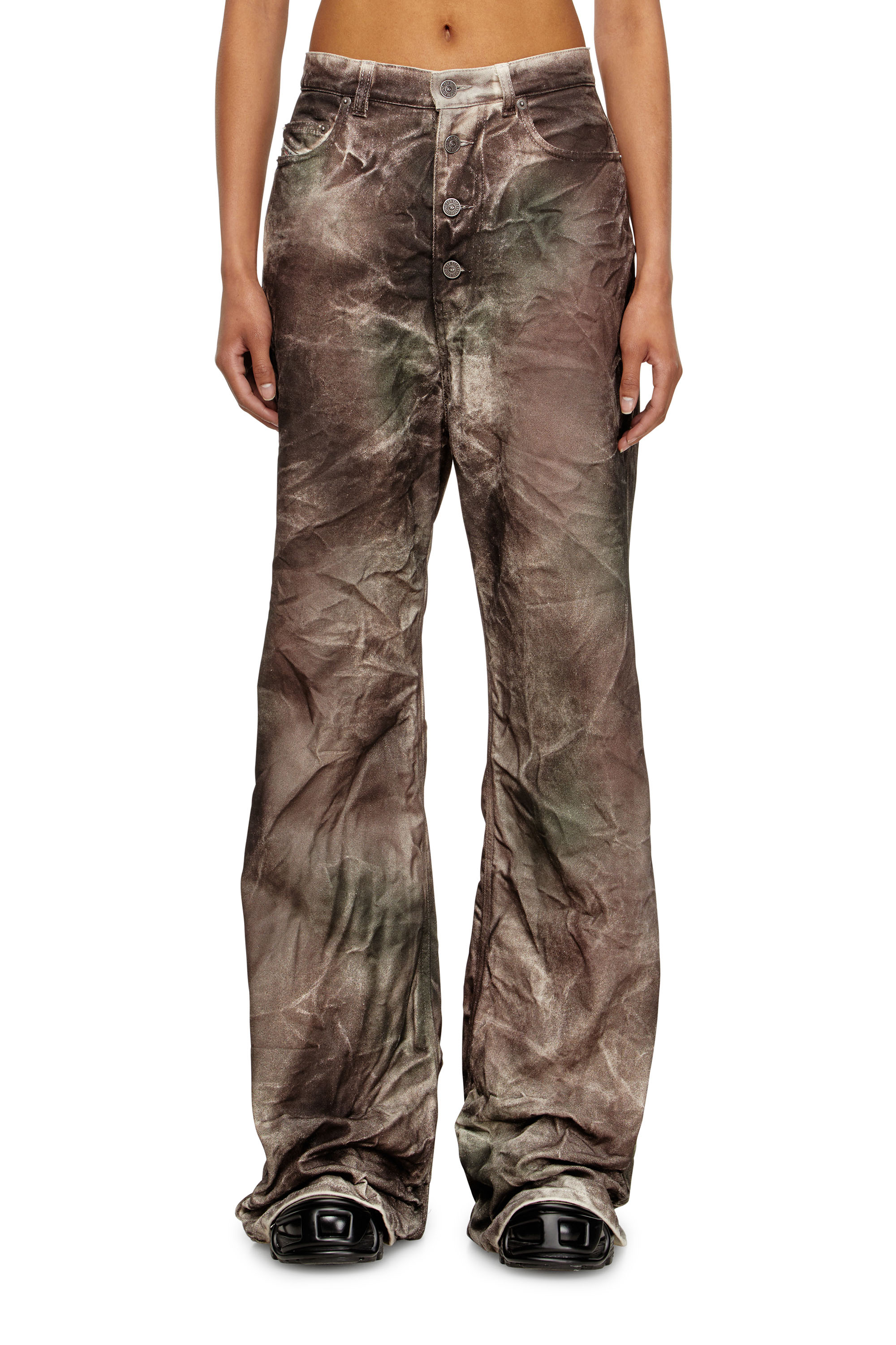 Diesel - P-THUG-PANT, Pantalon en toile camouflage froissée Mixte in Polychrome - 1