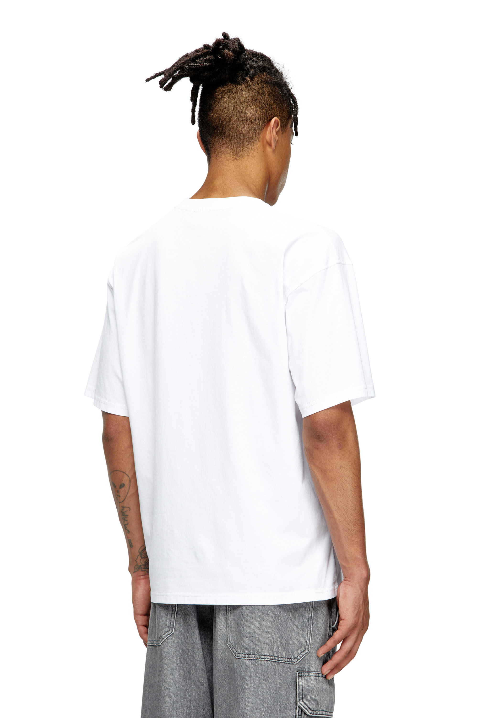 Diesel - T-BOXT-T8, T-shirt avec imprimé 78 Homme in Blanc - 4