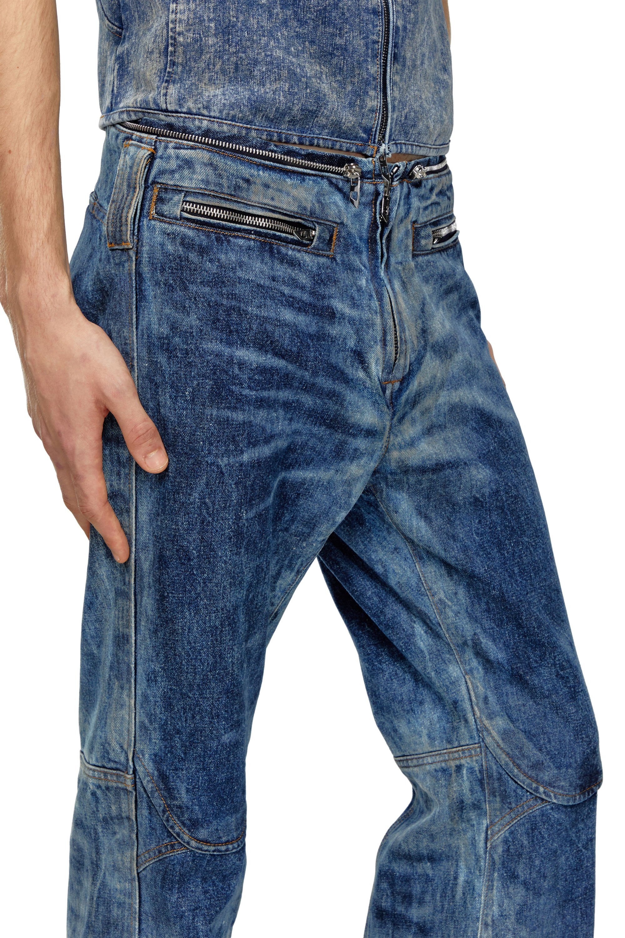 Diesel - Straight Jeans D-Gen 0PGAX, Bleu Foncé - Image 4