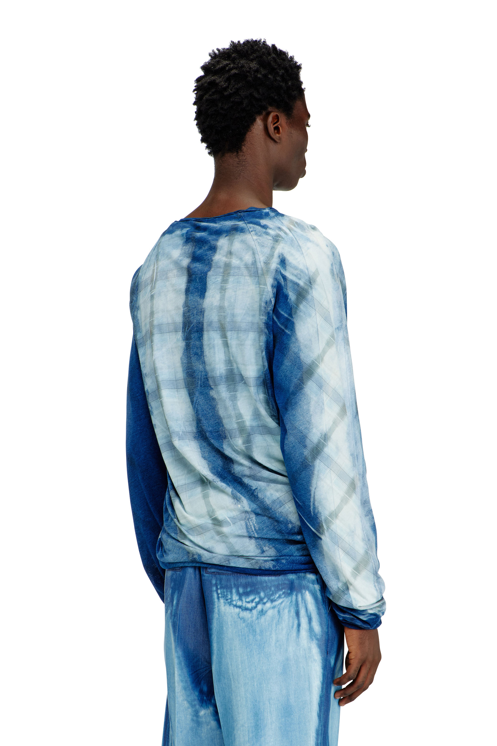 Diesel - T-ANTON-A, Haut superpos&eacute; torsad&eacute; &agrave; effet radiographie Homme in Bleu - 4