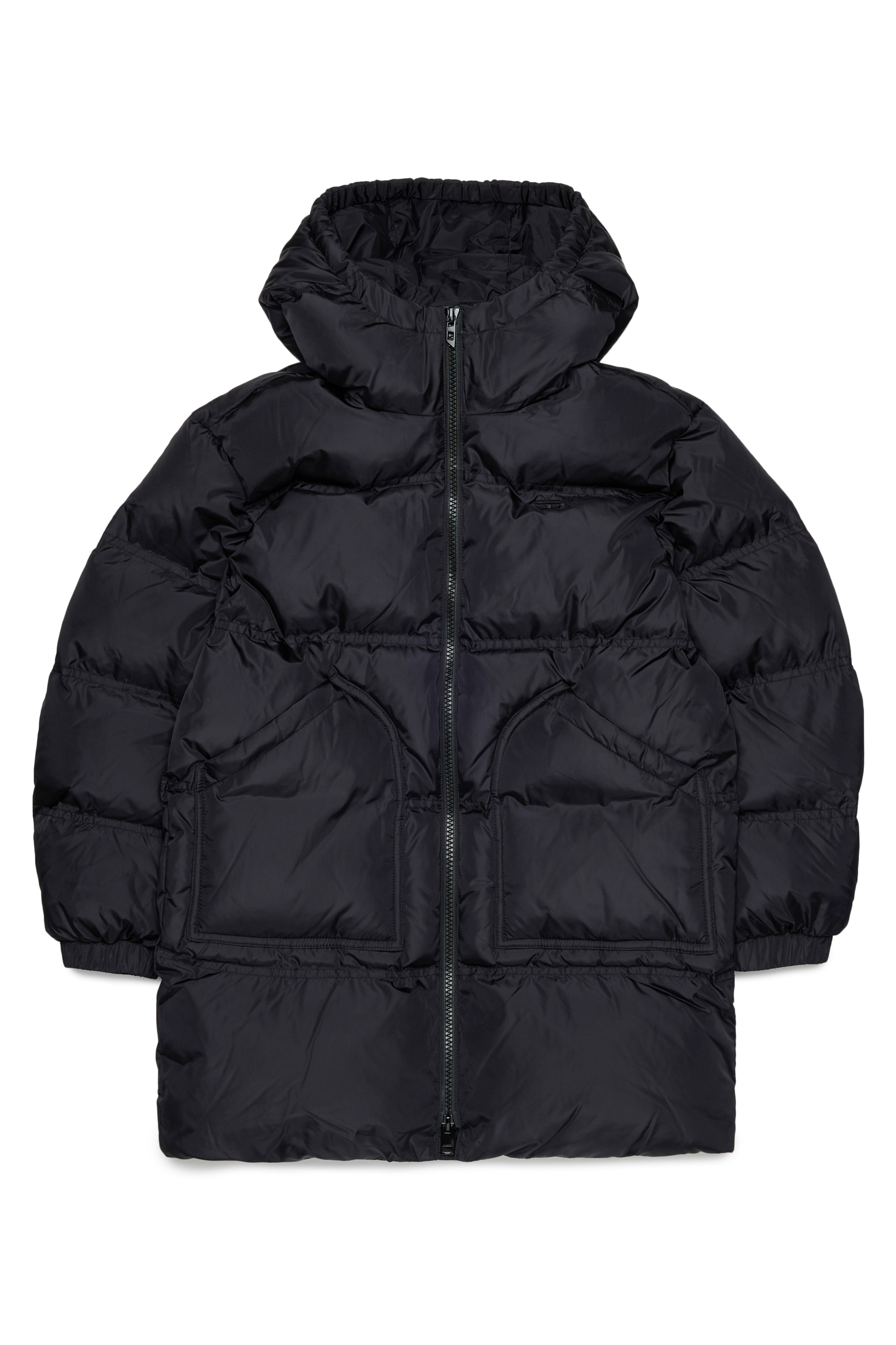 Diesel - JRIVONLONG, Manteau puffer avec poches oversize Mixte in Noir - 1