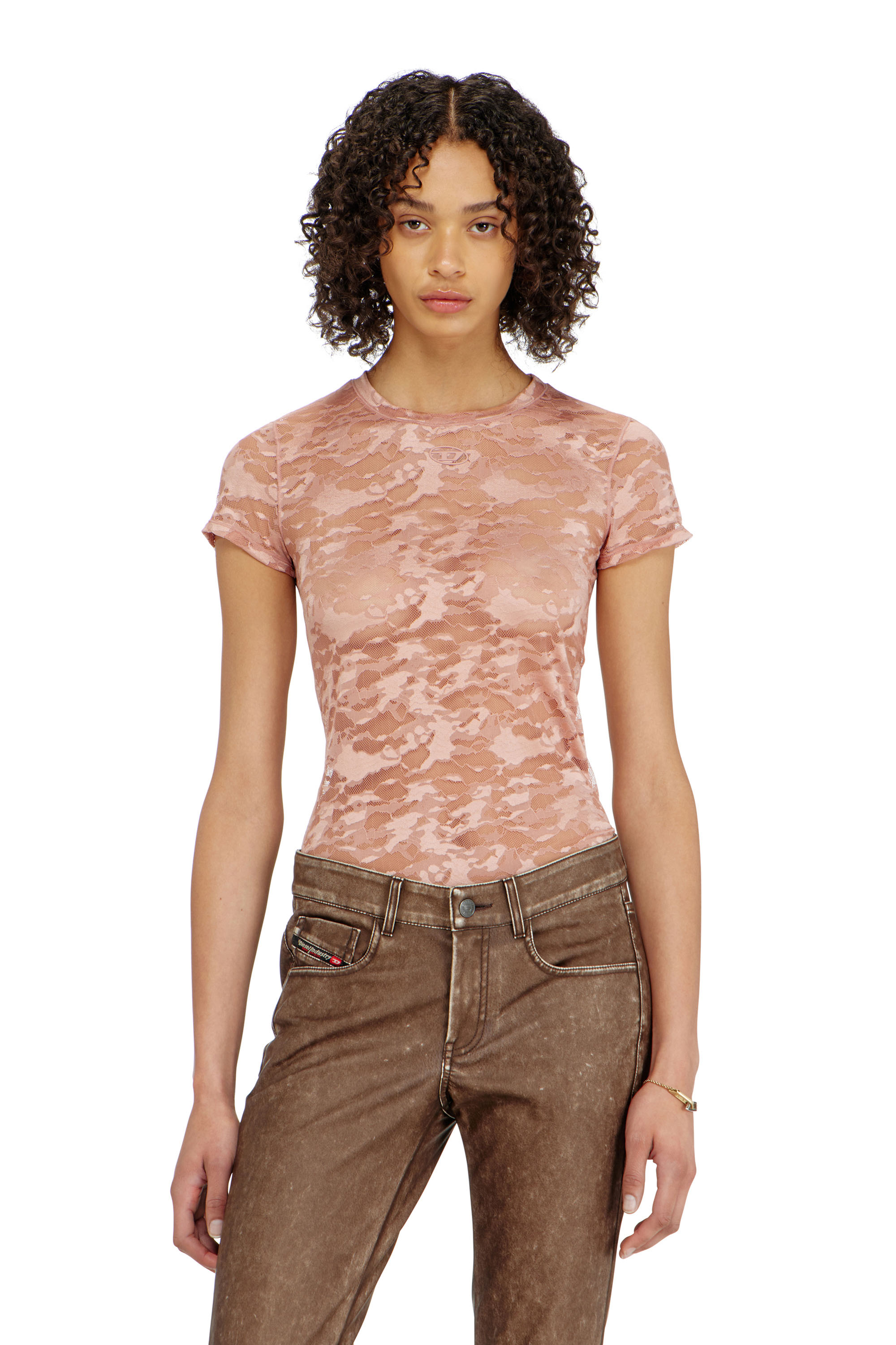Diesel - KASIA-UTLT, T-shirt en dentelle camouflage Femme in ToBeDefined - 5