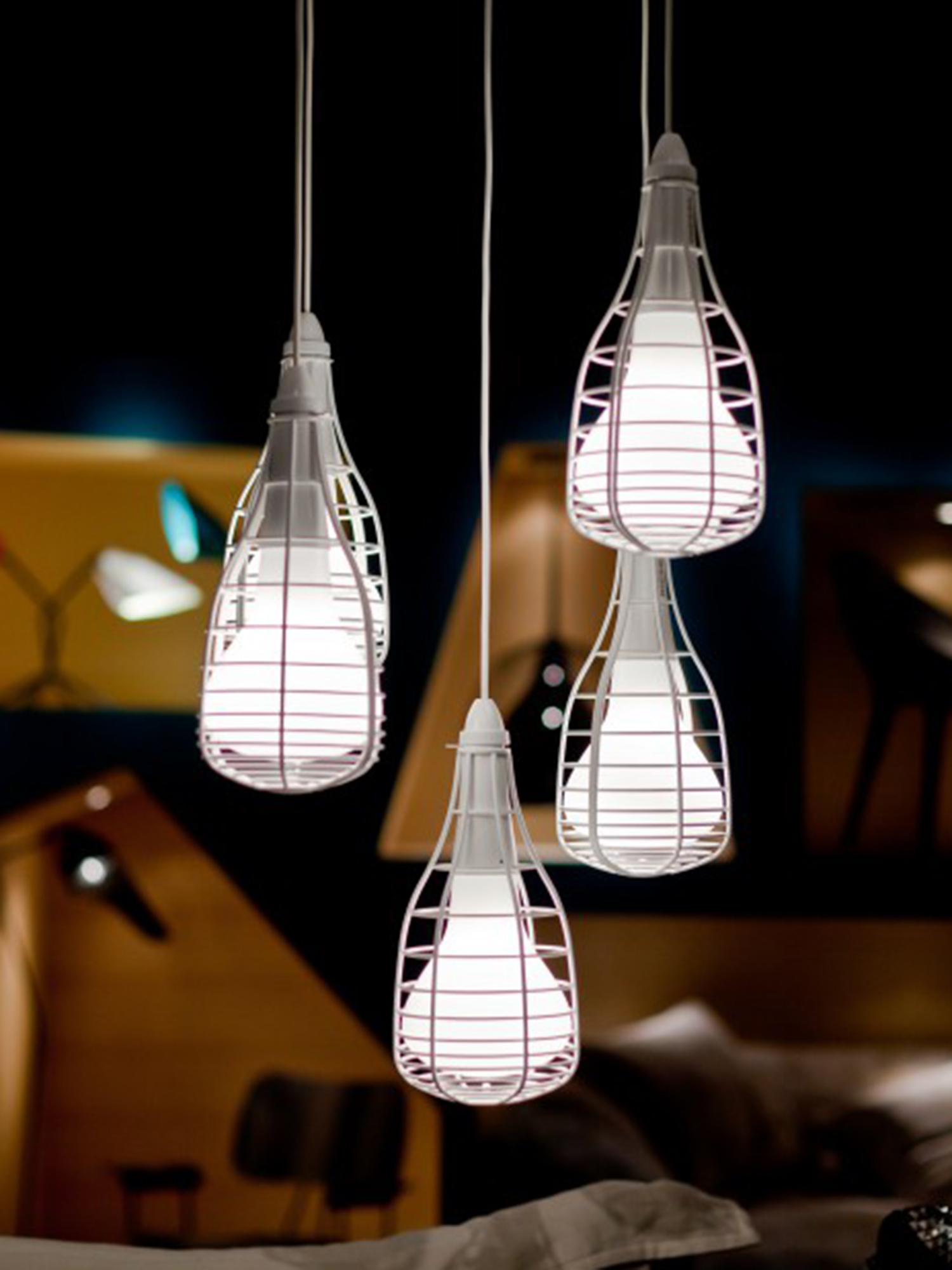 Diesel - CAGE SOSPENSIONE MIC, Luminaire blanc avec cage d&eacute;corative Mixte in Blanc - 3