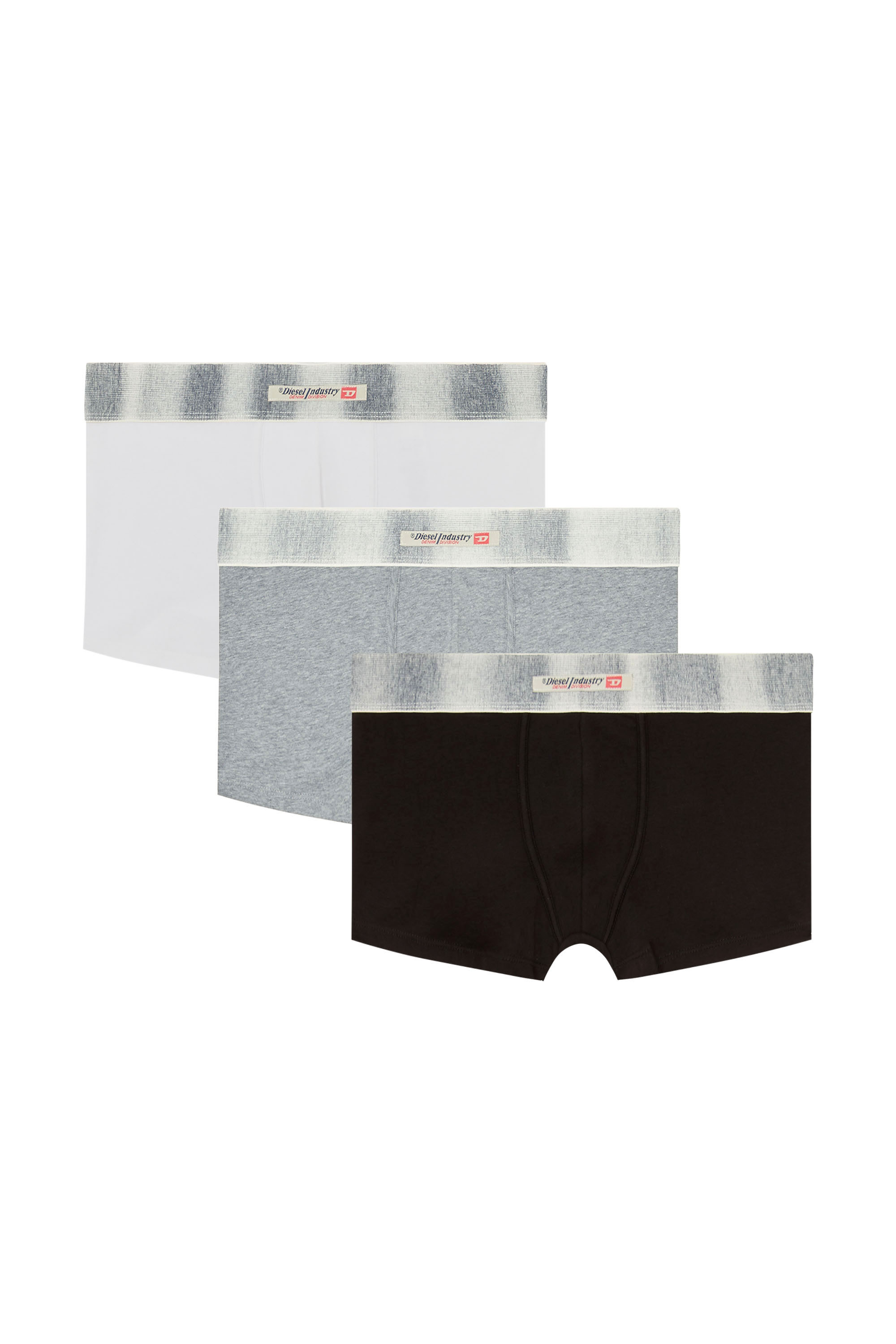 Diesel - DAMIEN-DNM-3PACK, Lot de trois boxers en coton stretch avec ceinture en satin Homme in Polychrome - 1