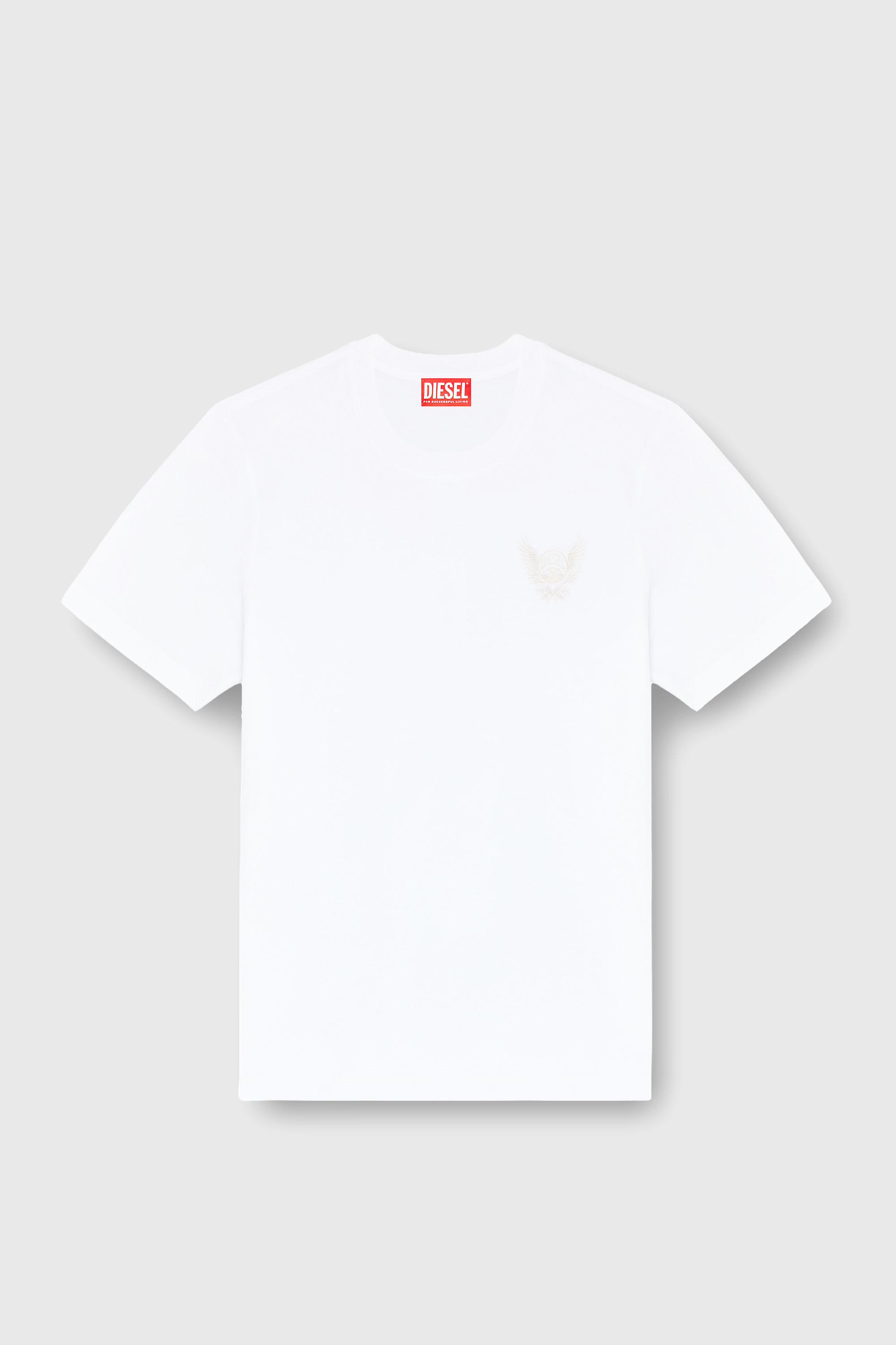 Diesel - T-ADJUST-AA8, T-shirt en coton avec motif logo sur la poitrine Homme in Blanc - 2