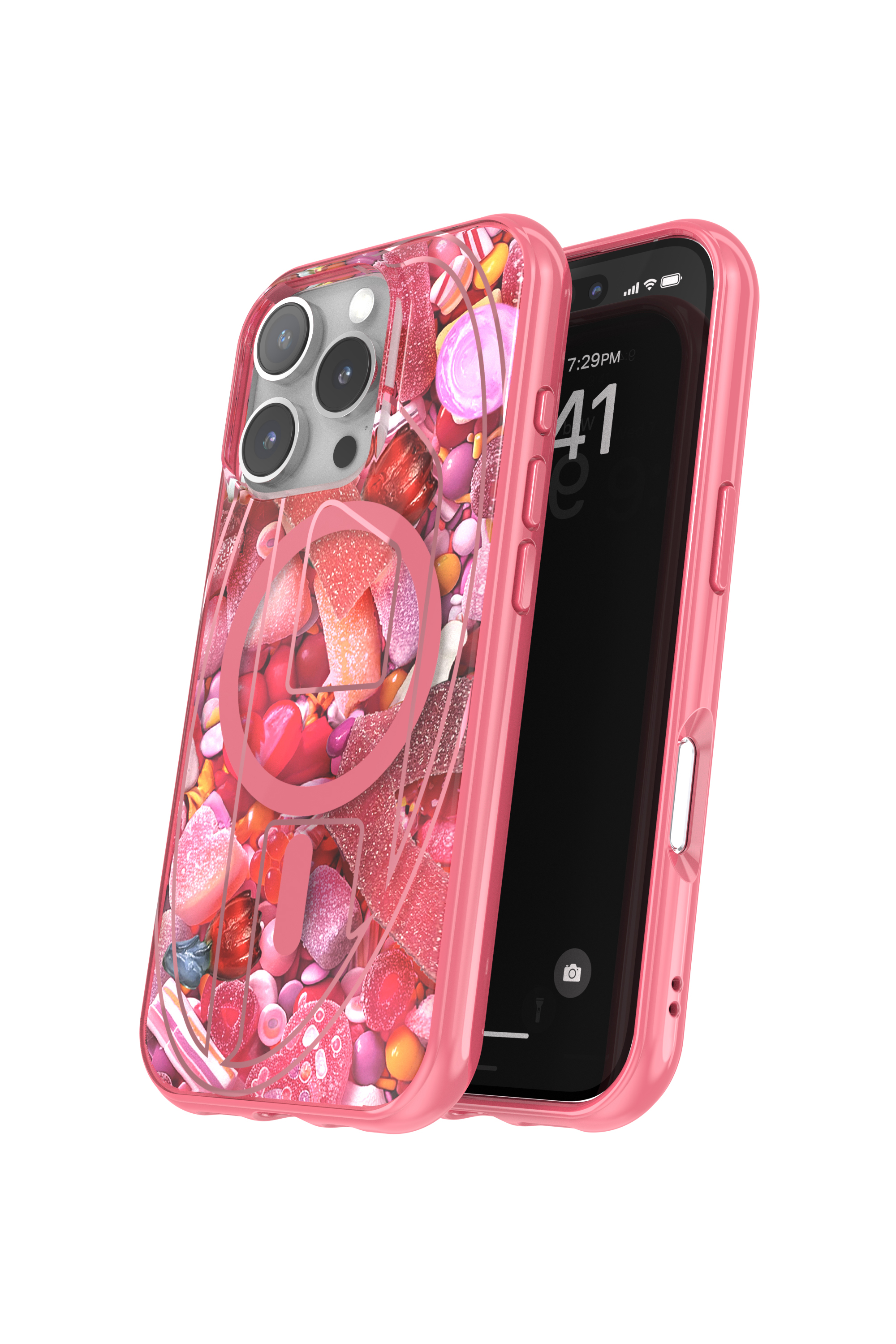 Diesel - 60250 AOP CASE, Unisex's Oval D Case with Magsafe iPhone 16 Pro in Pink - 3