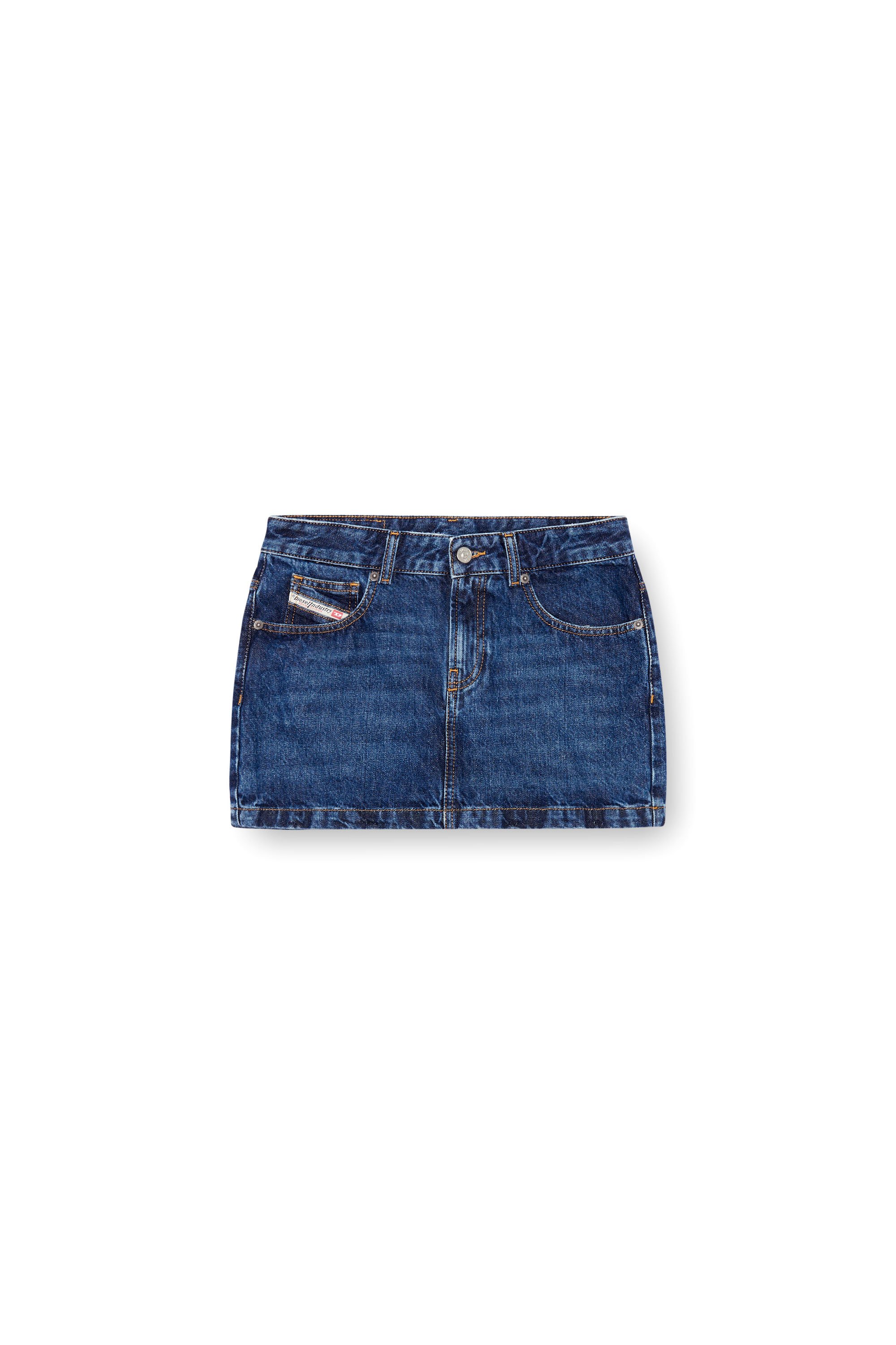 Diesel - DE-RON, Woman's Mini skirt in denim in Dark Blue - 4