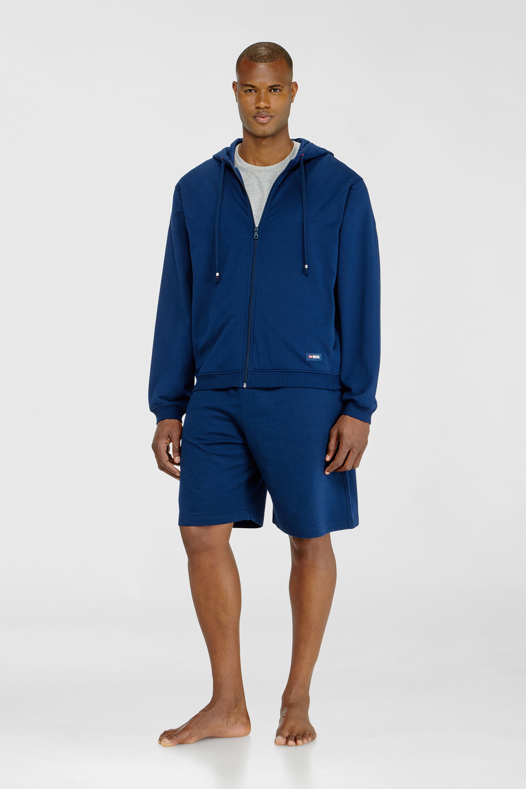 Diesel - JOY-D-CORE, Sweat &agrave; capuche en m&eacute;lange de coton gratt&eacute; Homme in Bleu - 2