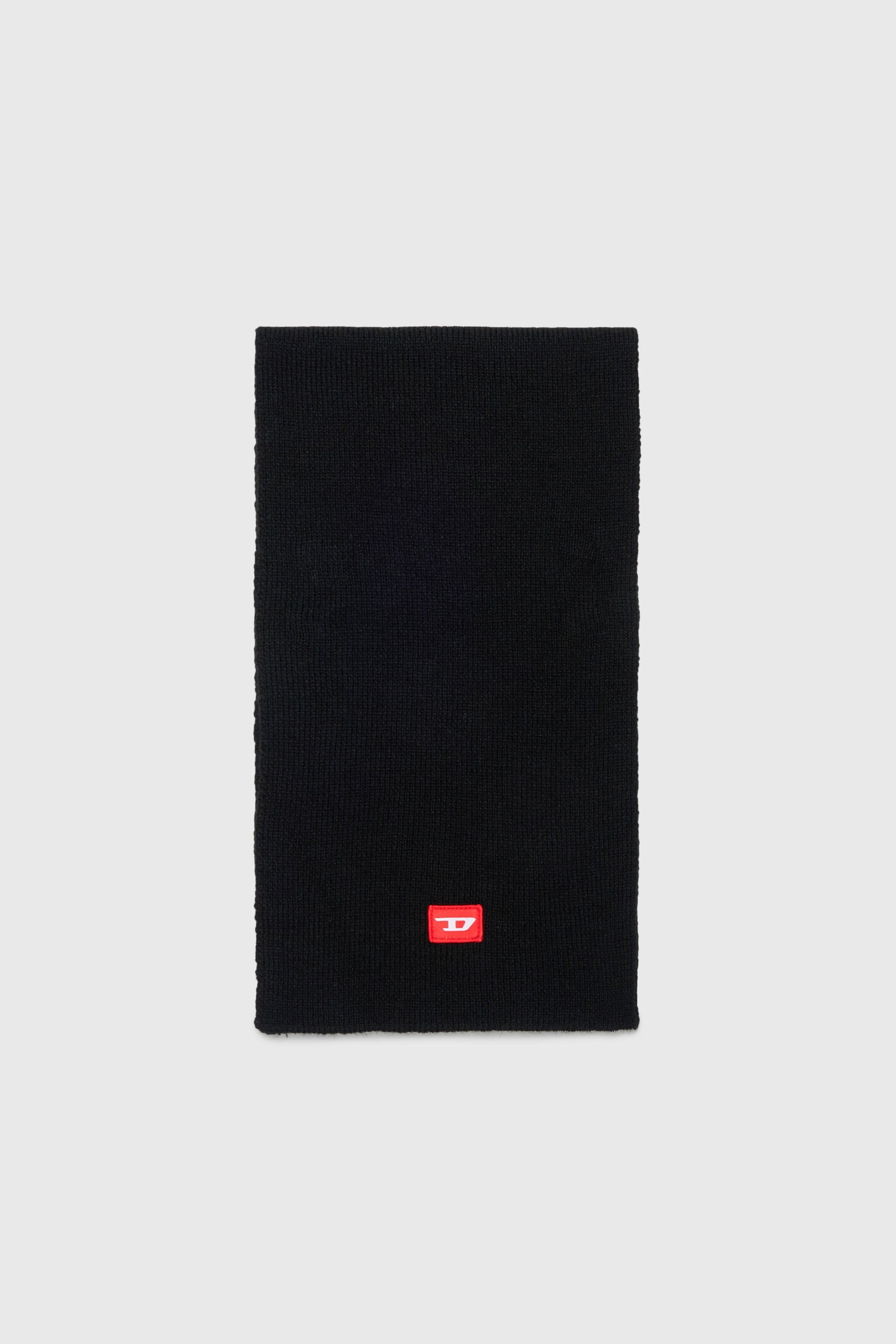 Diesel - RLOT, &Eacute;charpe en m&eacute;lange de laine avec patch logo D Mixte in Noir - 1