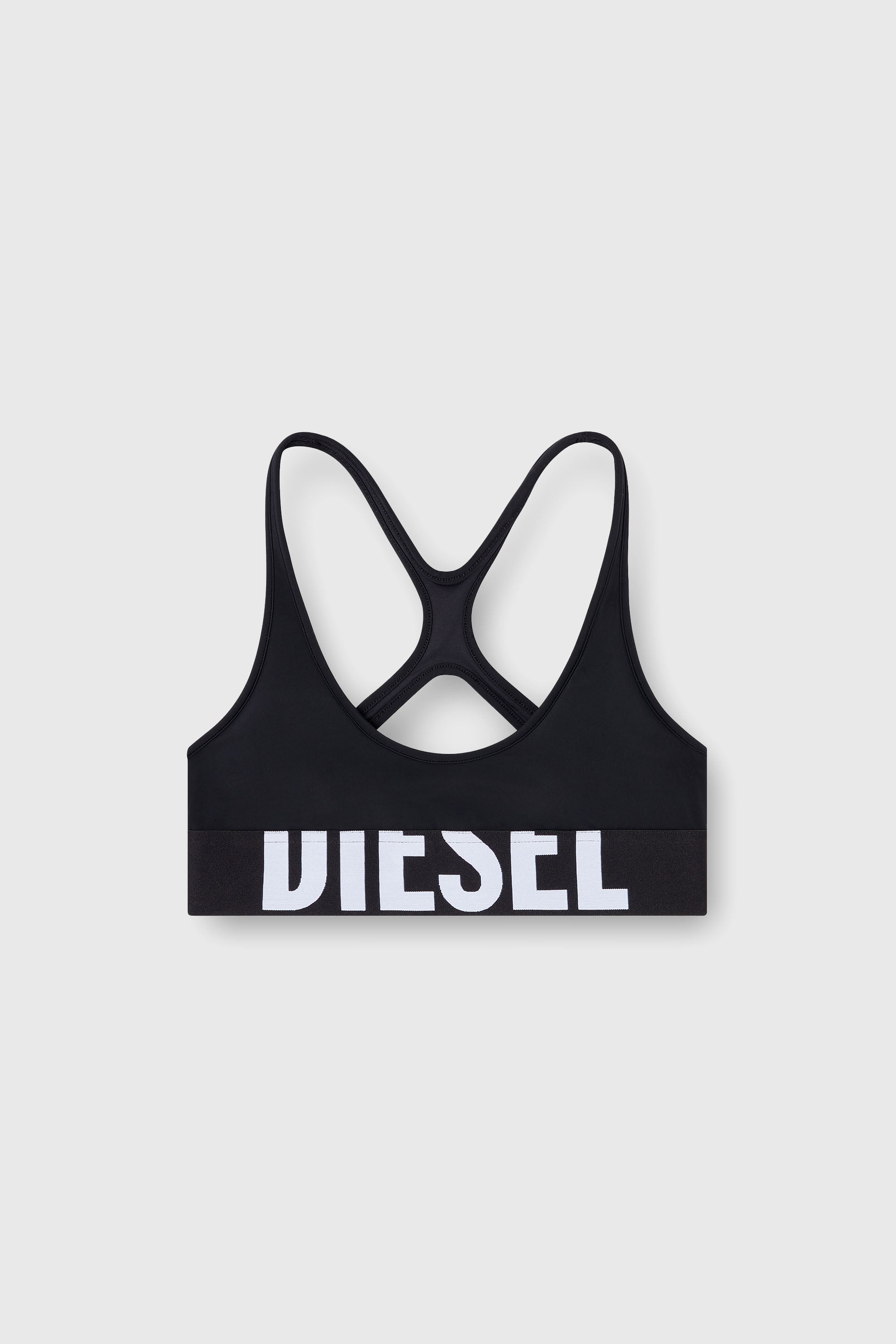 Diesel - ALLISON-D-POP, Brassi&egrave;re de sport en microfibre avec logo tronqu&eacute; Femme in Noir - 1