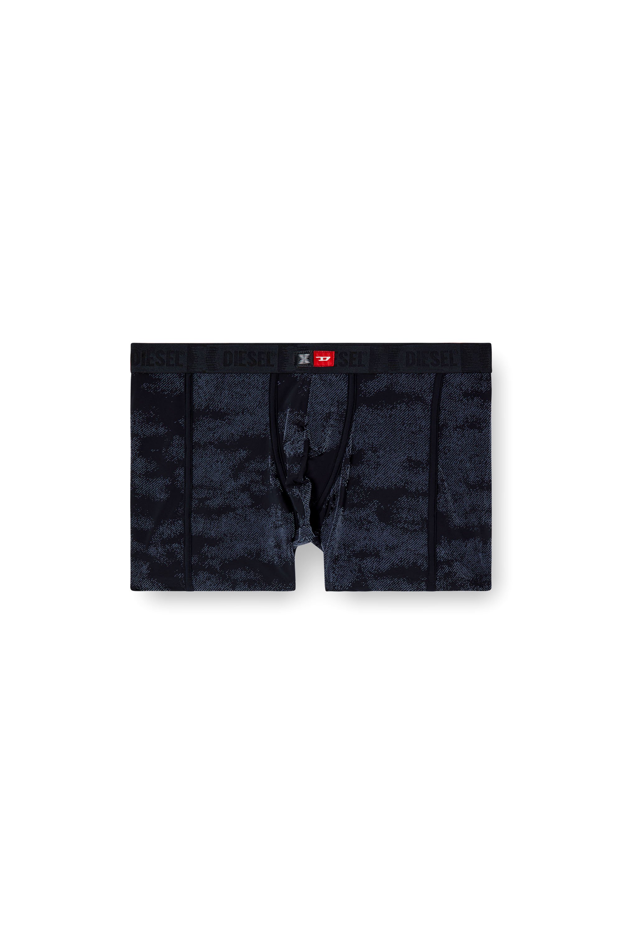 Diesel - FLOCKED-BOXER-BRIEFS, Boxer en microfibre floquée Homme in Noir - 4