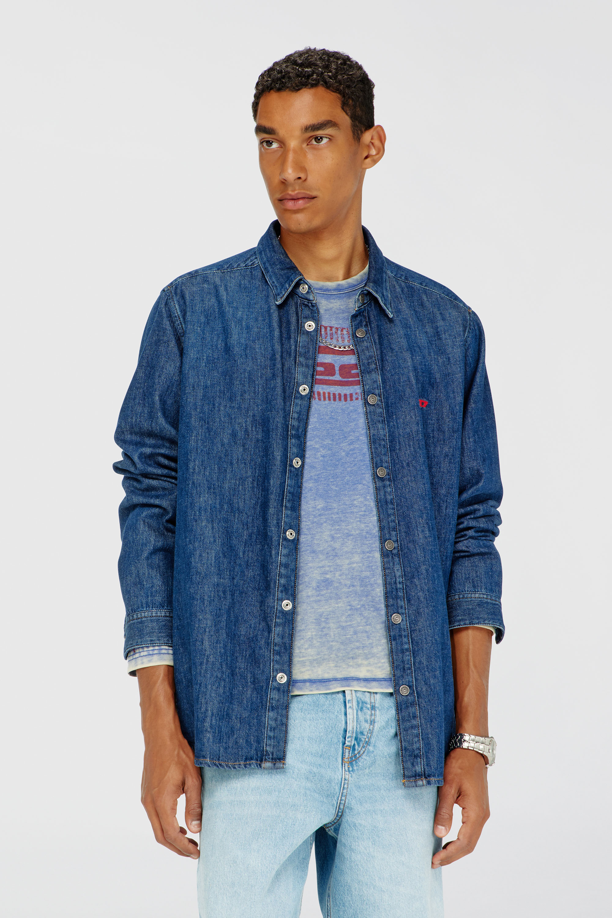 Diesel - D-SIMPLY, Chemise en denim Homme in Bleu - 1