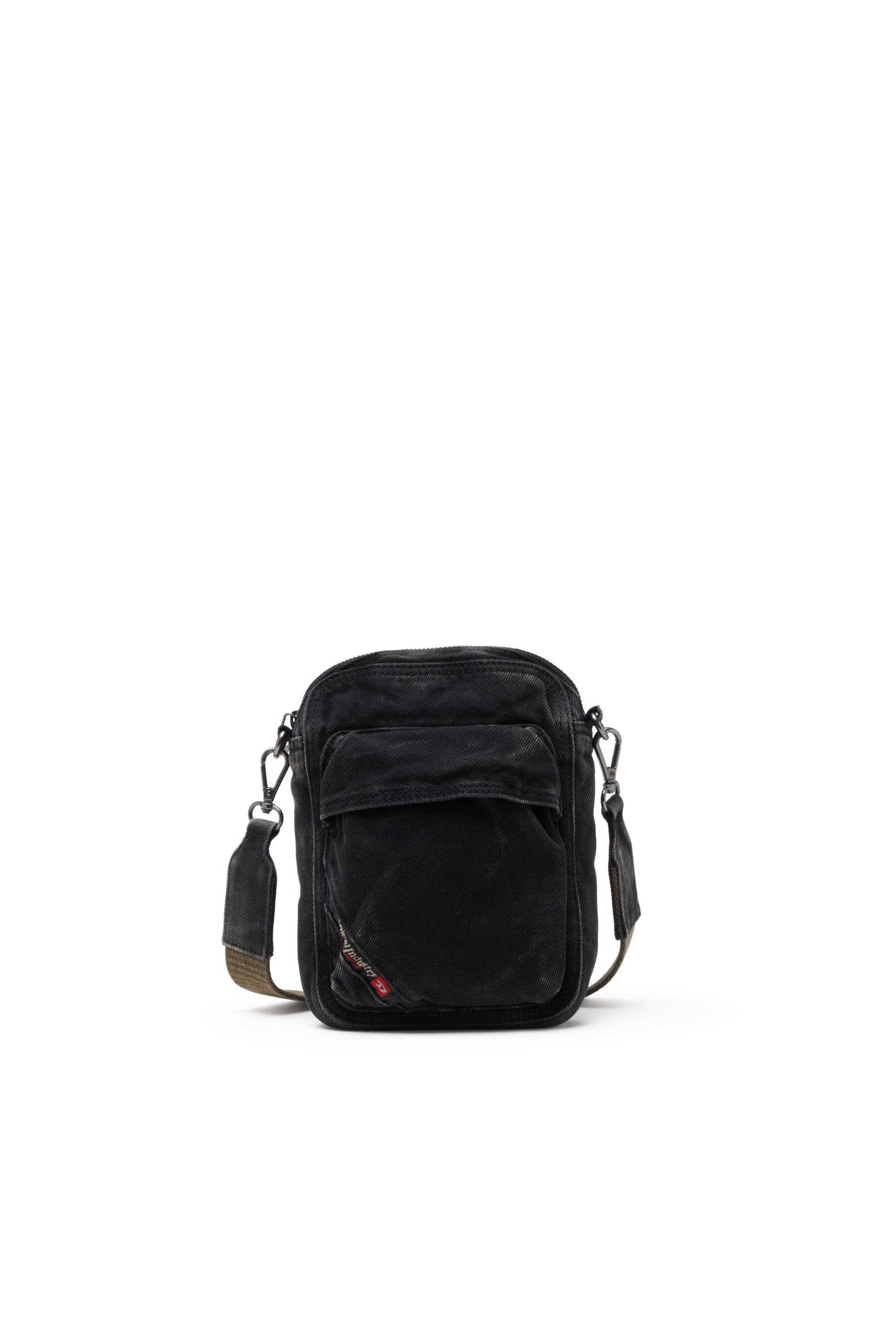 Diesel - MULTI-PKTS CROSSBODY X, Multi-Pkts-Sac à bandoulière en denim délavé Homme in Noir - 1