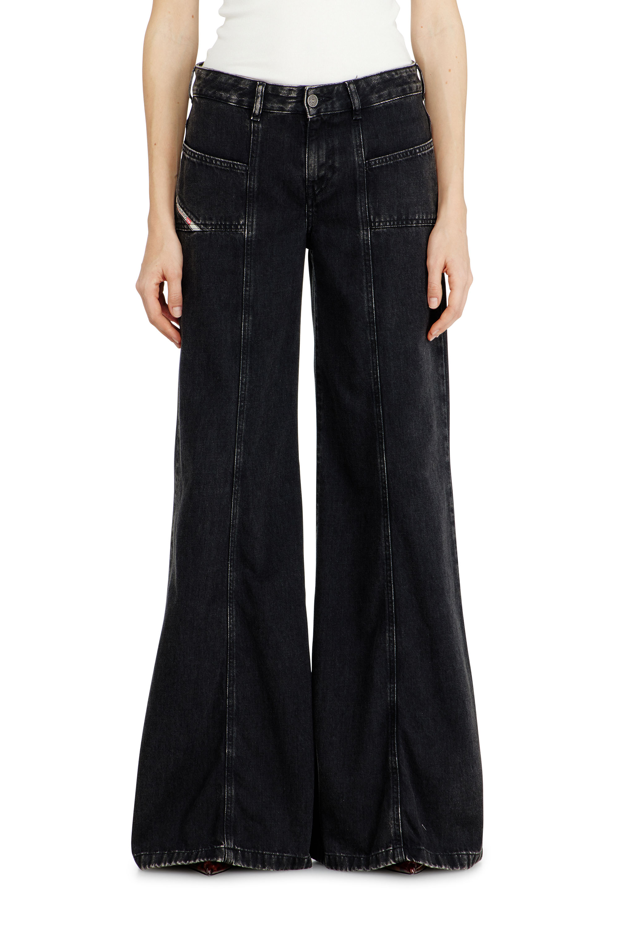 Diesel - Flare Jeans D-Akii 068HN Femme, Noir/Gris fonc&eacute; - Image 2