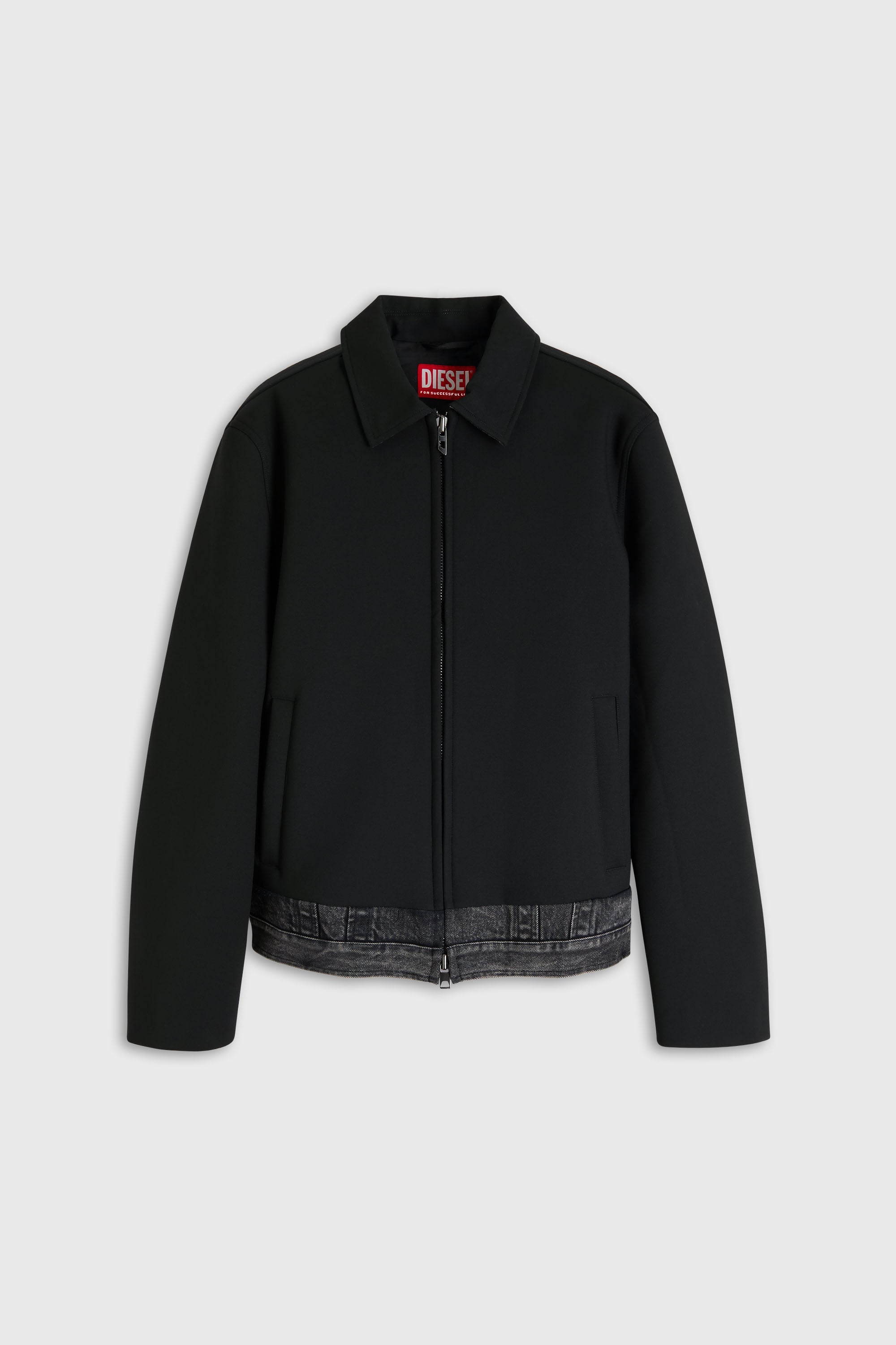 Diesel - J-RAJAM, Veste coach avec empi&egrave;cement en denim Homme in Noir - 2