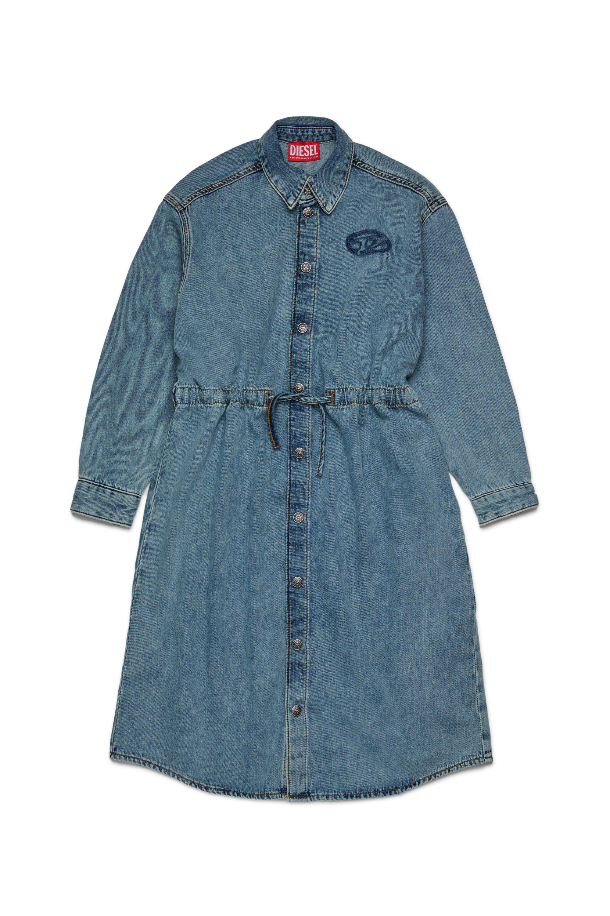 Diesel - DREAMY, Robe en denim avec cordon de serrage Femme in Bleu - 1