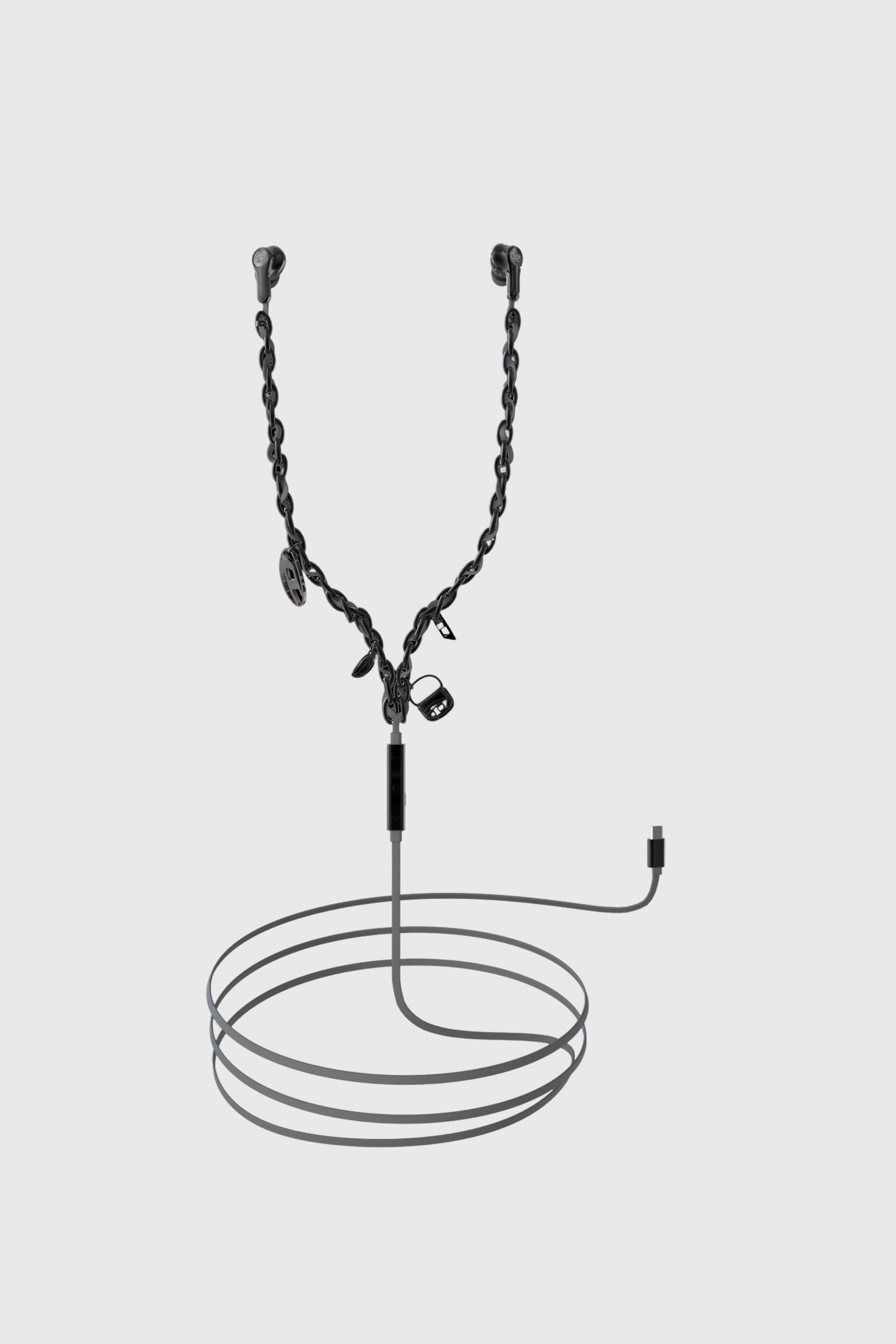 Diesel - 60686 WIRED EARBUDS WIRED EARBUDS, &Eacute;couteurs filaires et charms Mixte in Noir - 1
