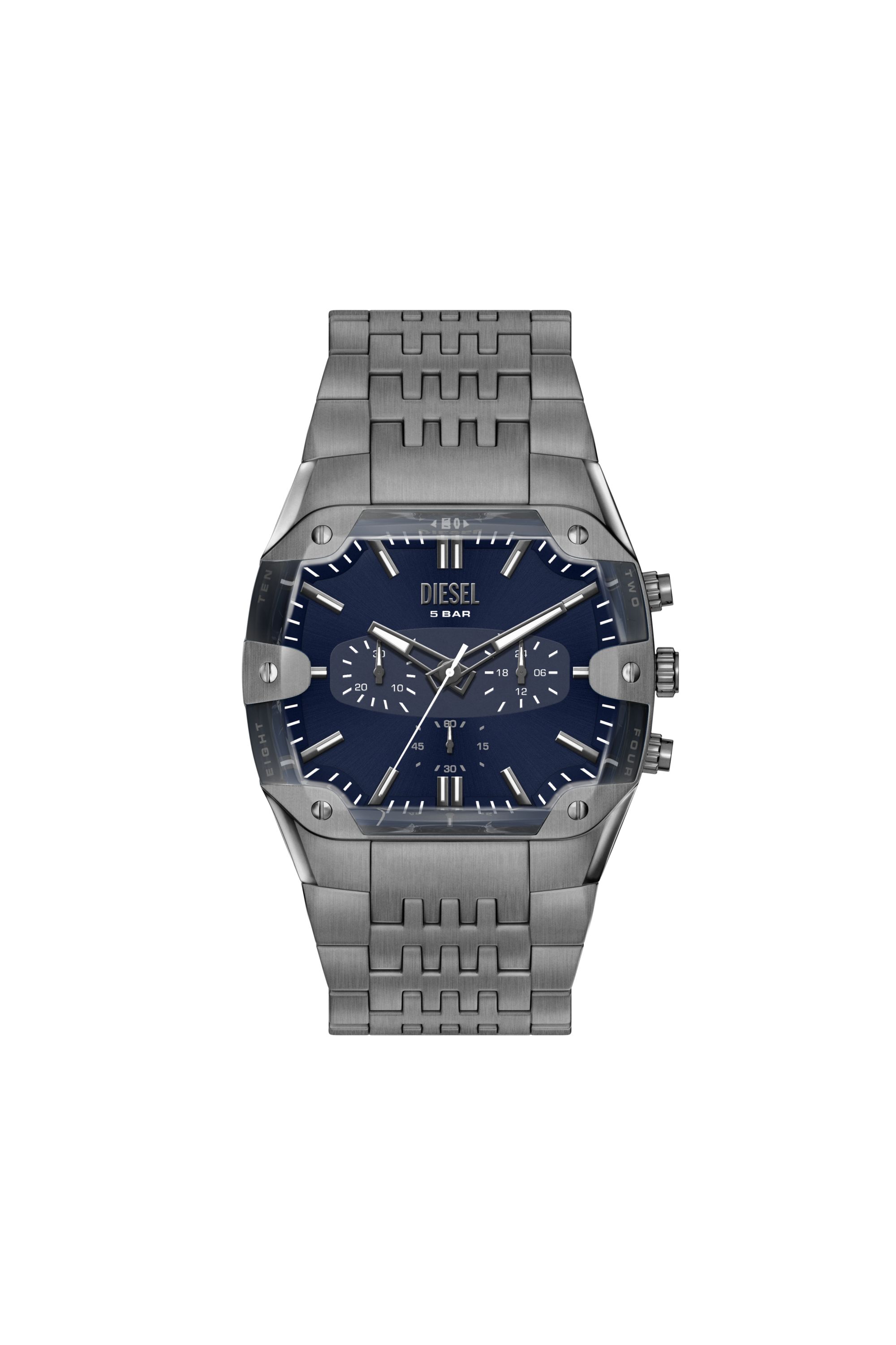 Diesel - DZ4717 WATCH, Montre Spiked Cushion en acier inoxydable finition gunmetal Homme in Gris - 1