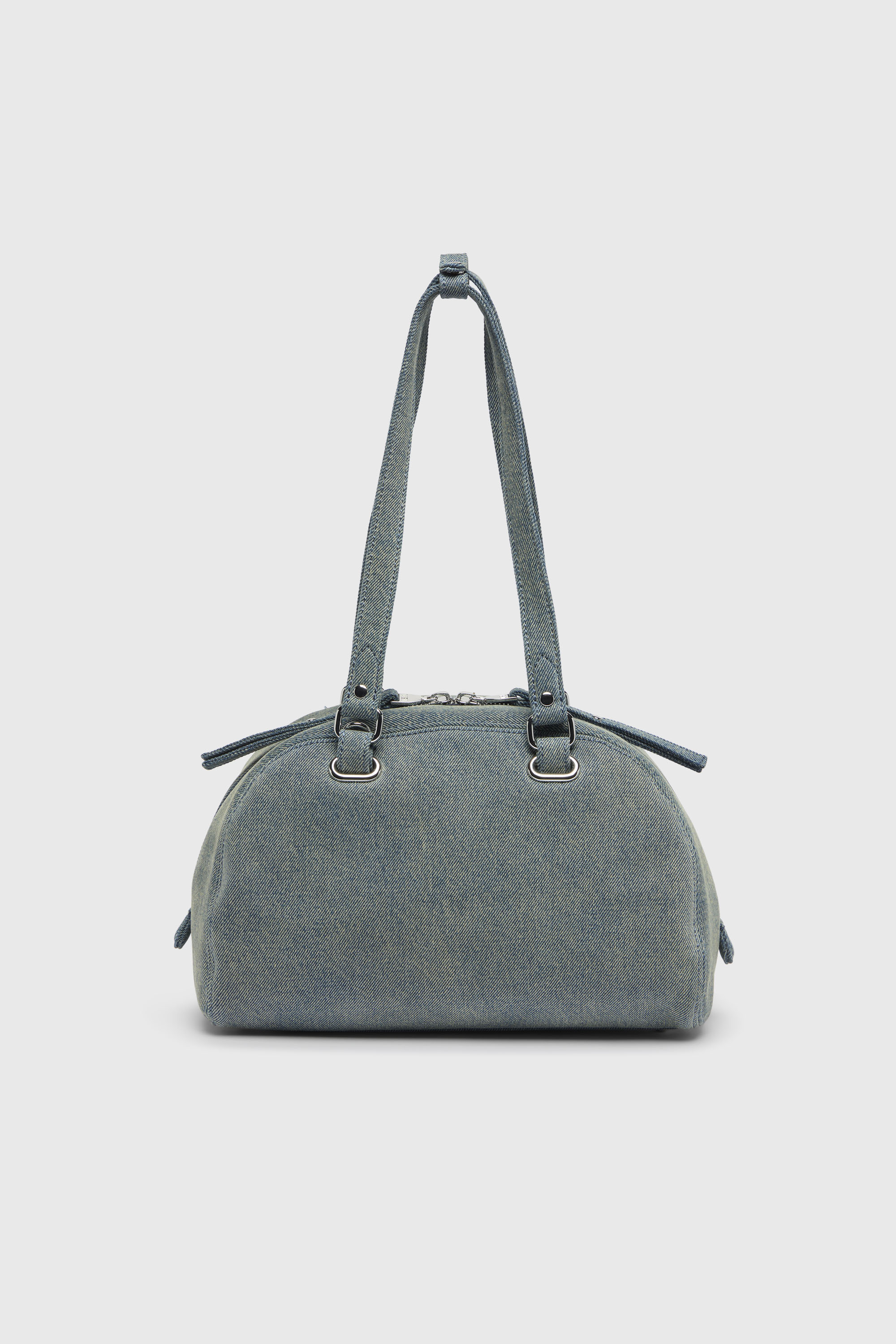 Diesel - 1DR DOME SOFT SHOULDER, 1DR Dome-Sac port&eacute; &eacute;paule en denim avec logo Oval D Mixte in Bleu - 2