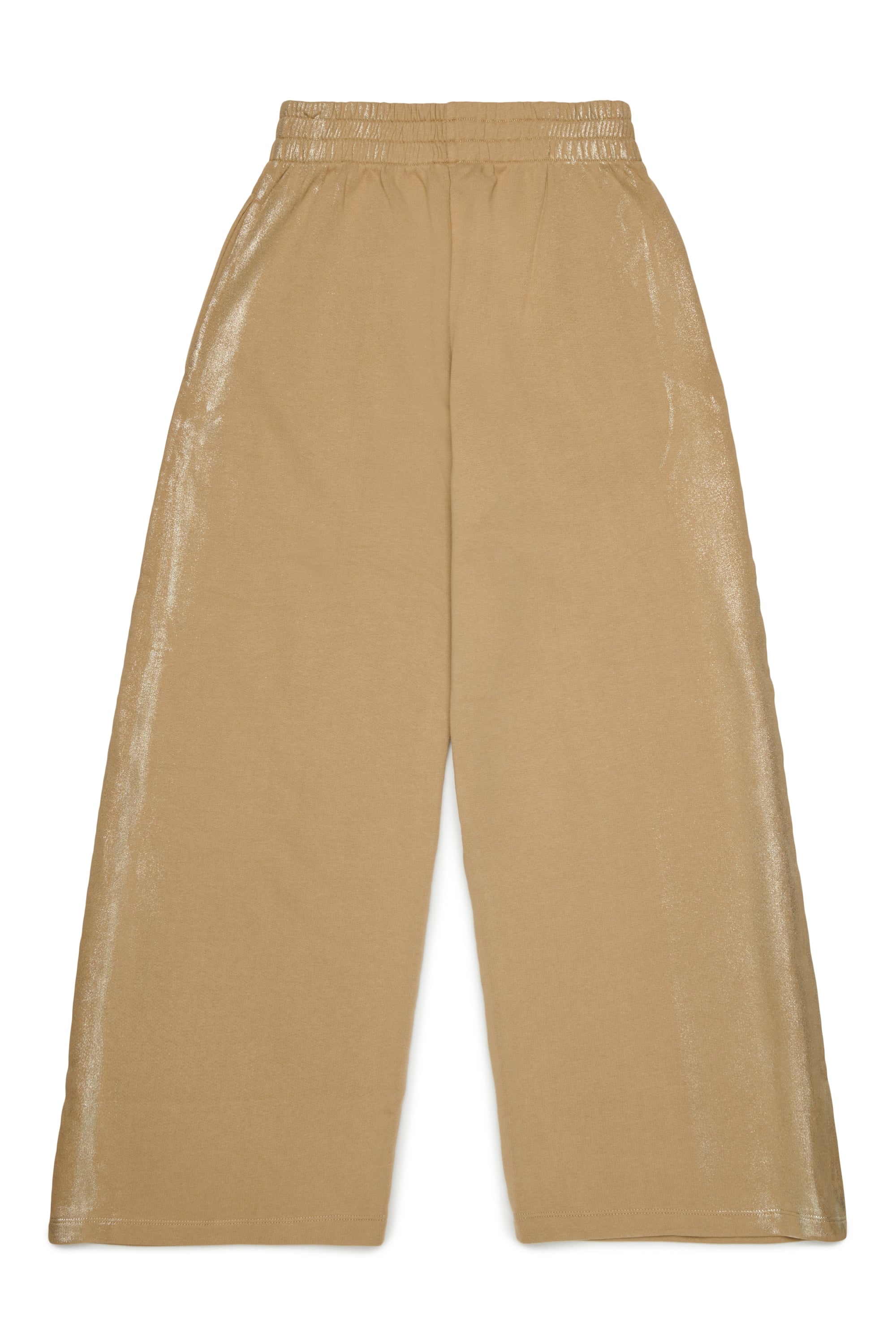 Diesel - PAELIC, Pantalon sweat wide leg effet m&eacute;tallis&eacute; Femme in Marron - 2