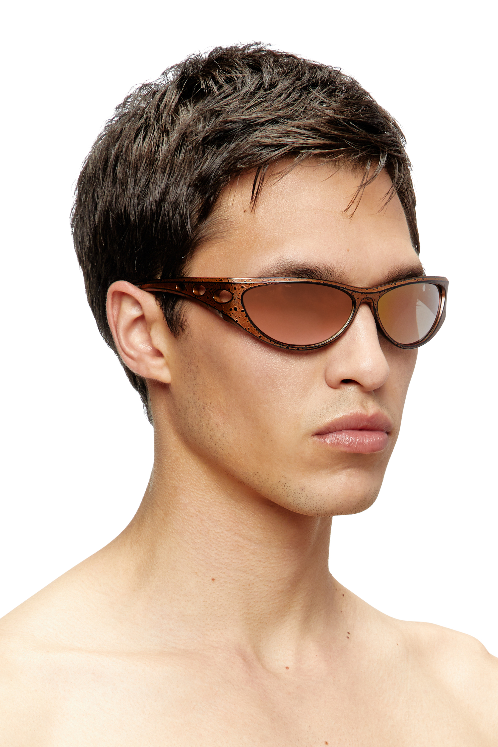 Diesel - 0DL3004U, Lunettes de soleil style œil de chat Mixte in Marron - 4