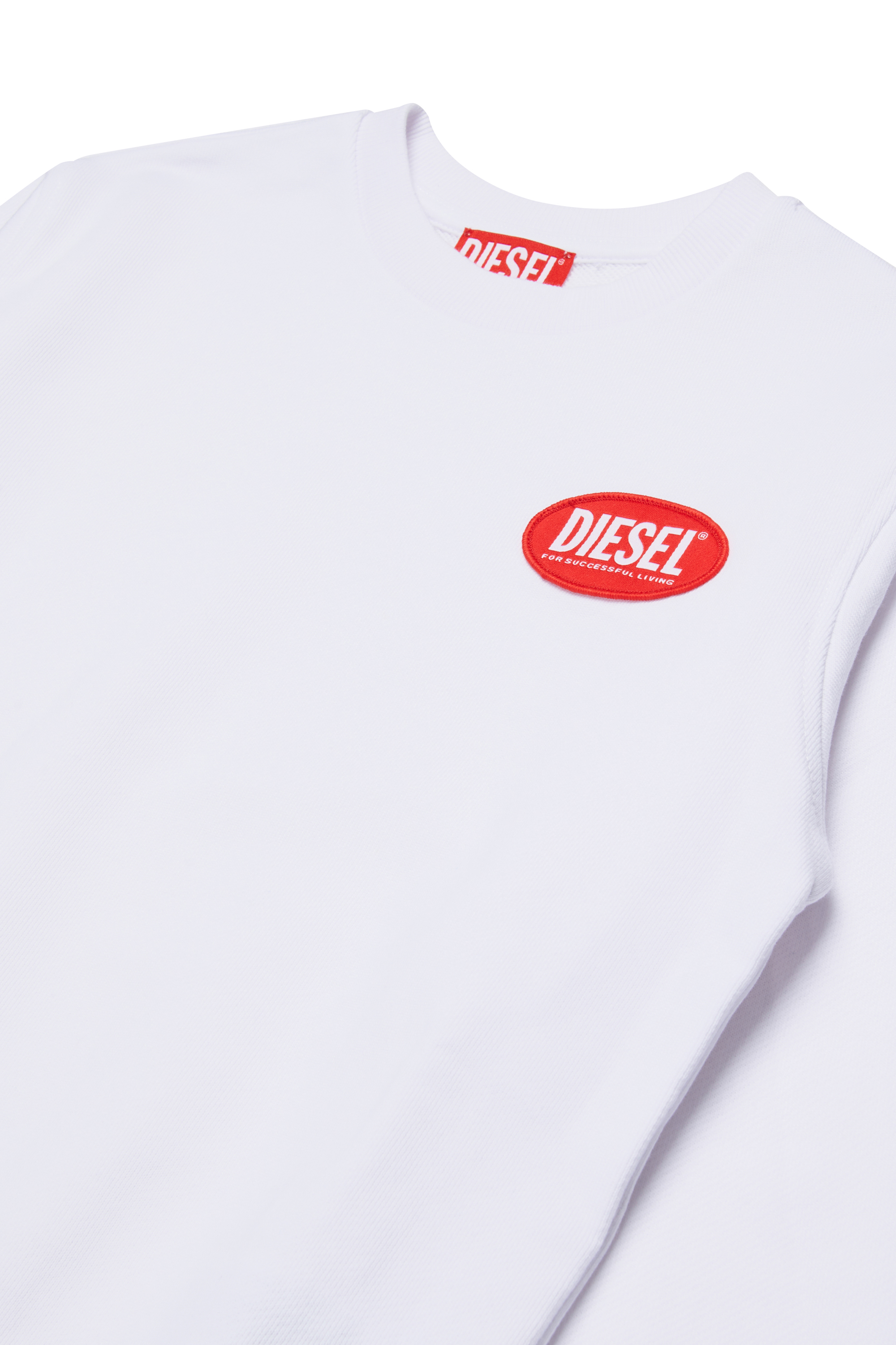 Diesel - SPATCH OVER, Sweat en coton avec logo appliqué Homme in Blanc - 3