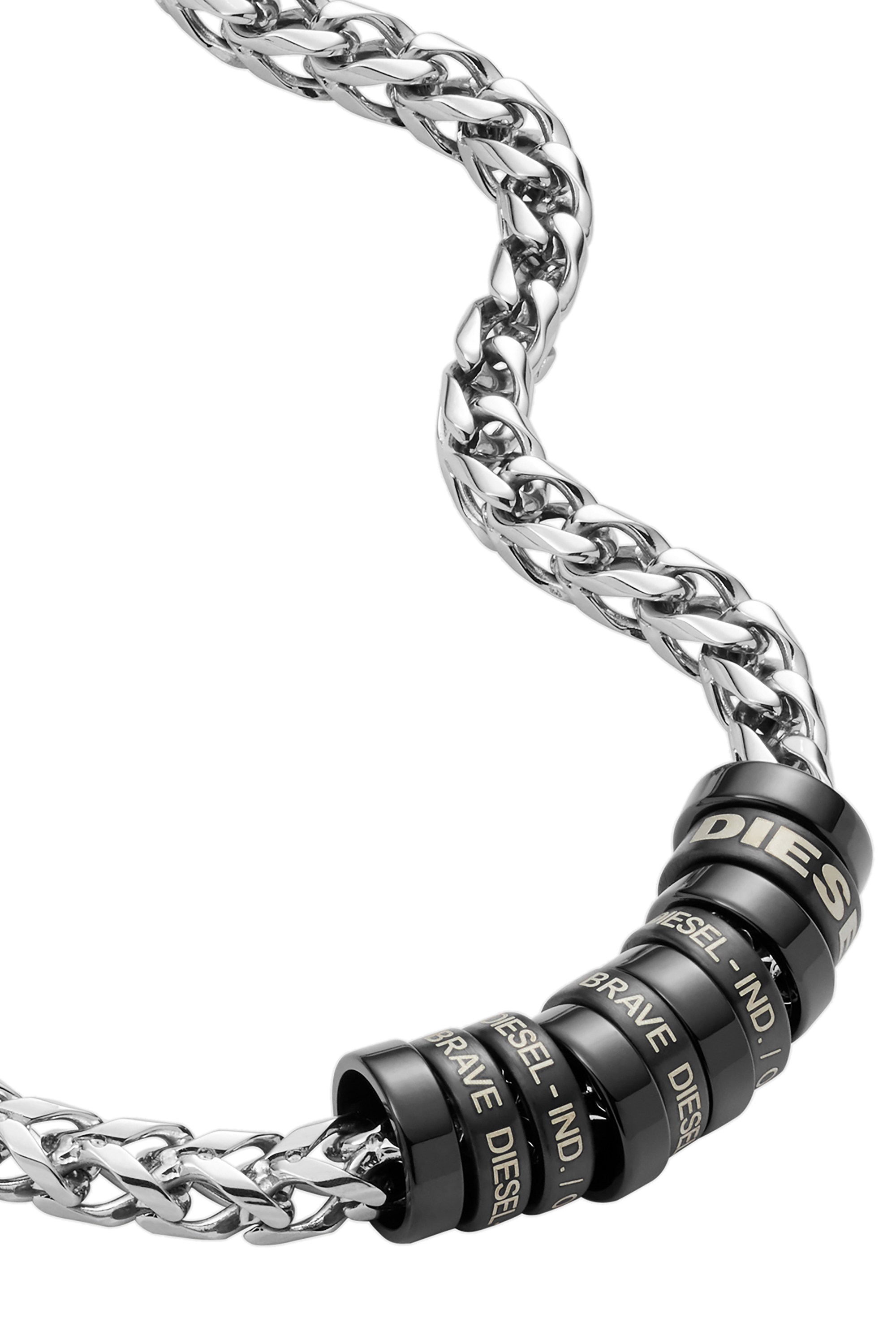 Diesel - DX1288, Collier en chaîne à maillons en acier inoxydable Homme in Noir - 1