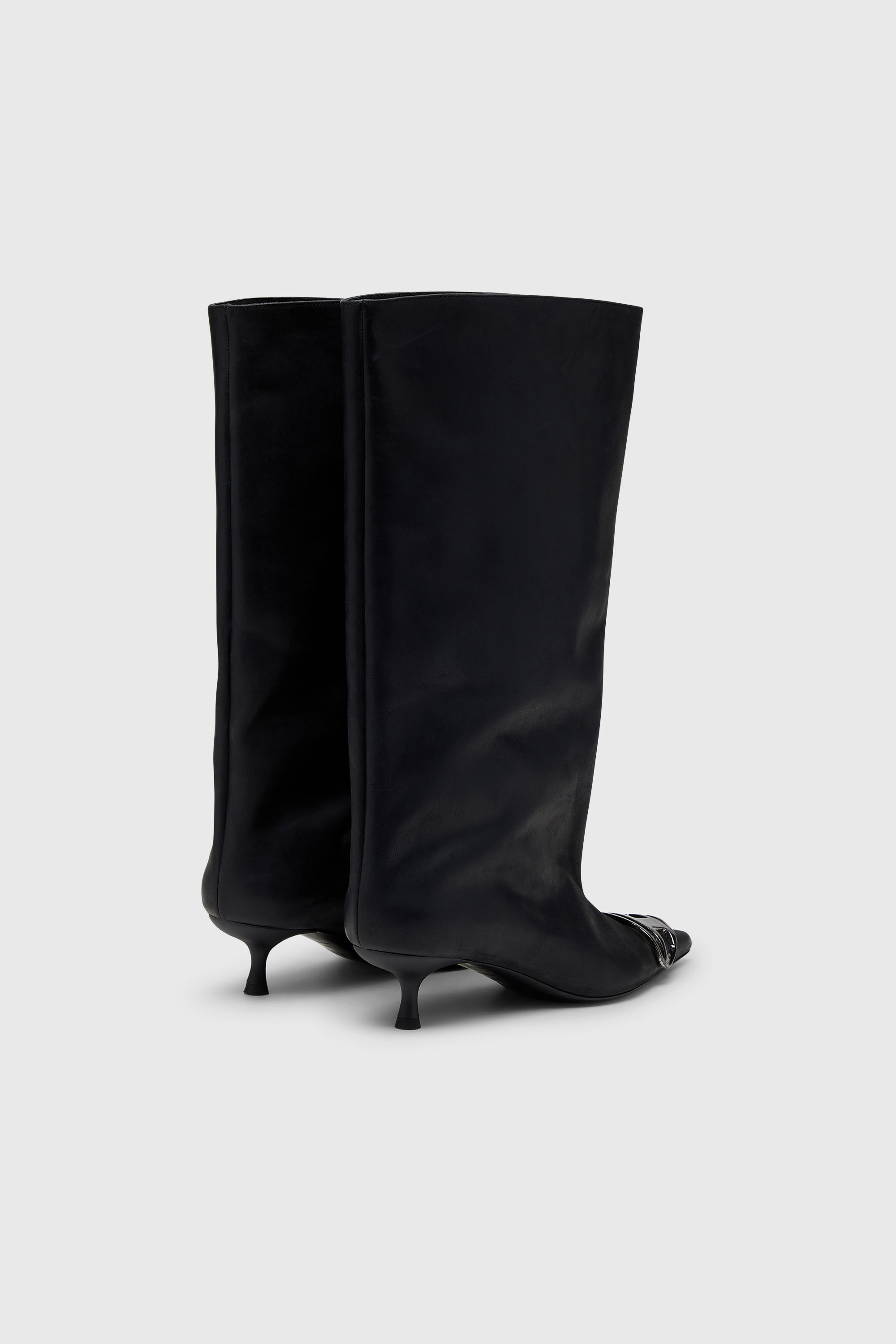 Diesel - D-VENUS 40 KB TUBE, D-Venus-Bottes hauteur genou en cuir huil&eacute; Femme in Noir - 3