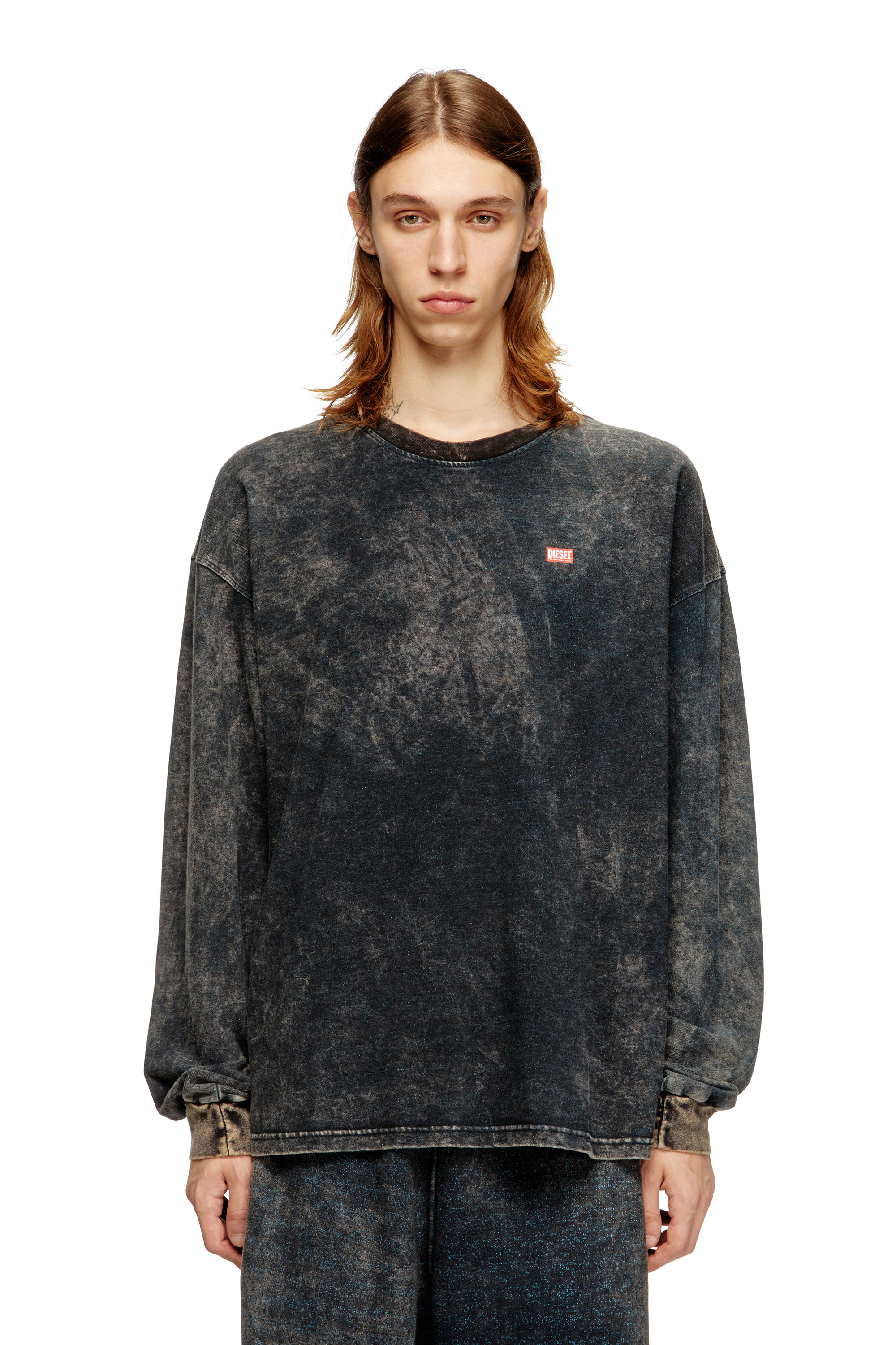 Diesel - T-BOXT-LS-T3, T-shirt en coton à manches longues Homme in Noir - 3