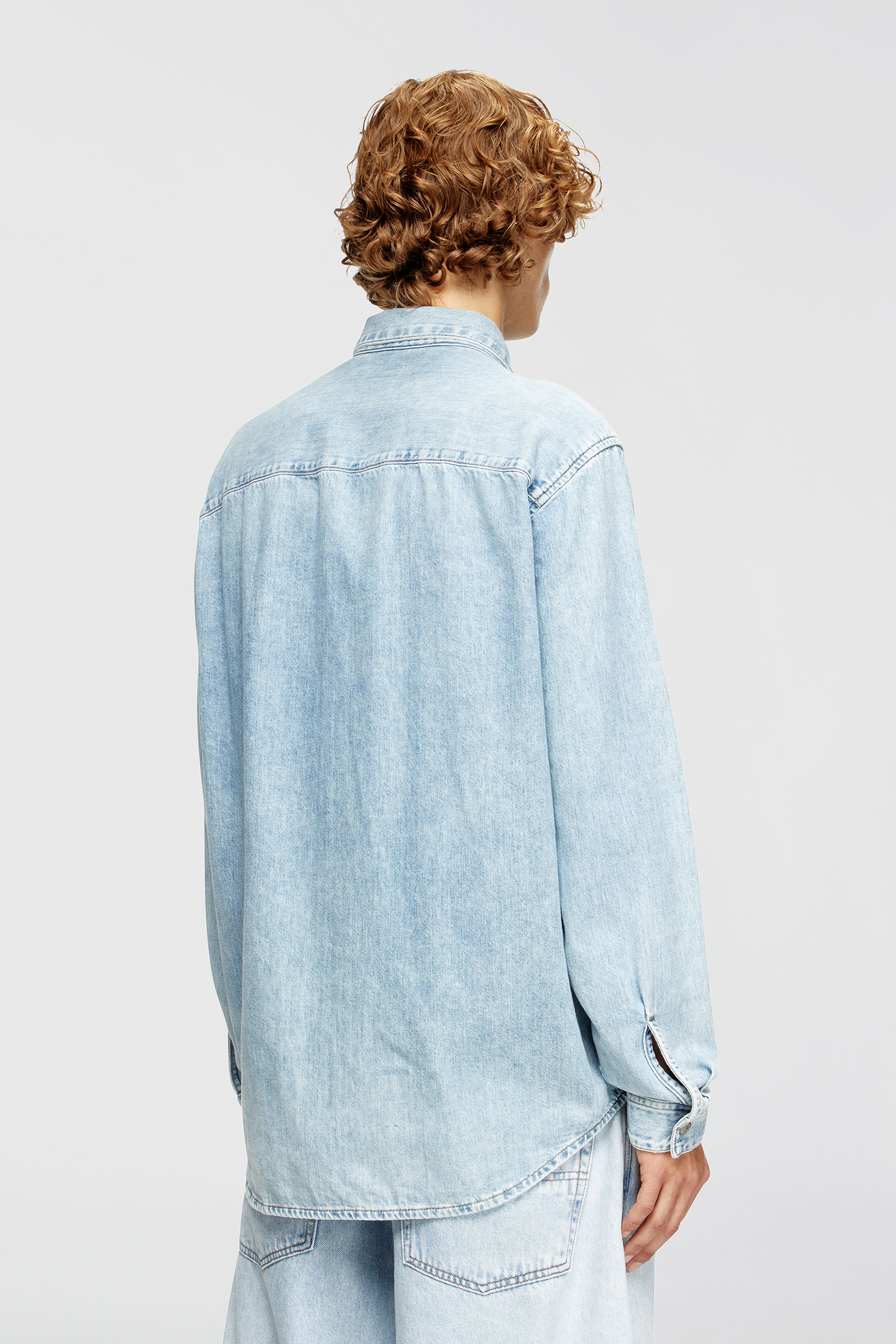 Diesel - D-SIMPLY, Man's Shirt in denim in Light Blue - 4