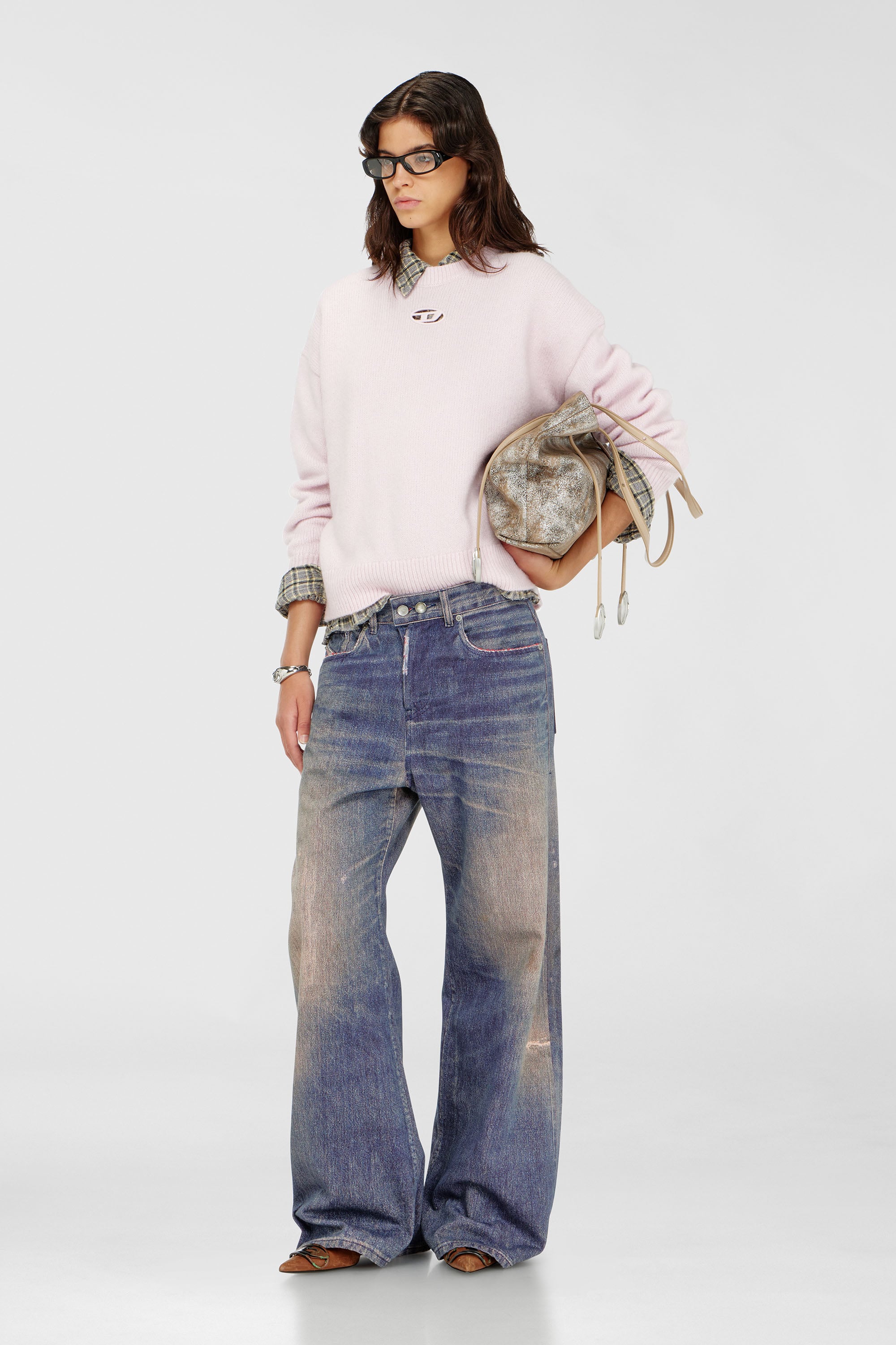Diesel - M-AREETA, Pull en laine et m&eacute;lange d'alpaga Femme in Rose - 2