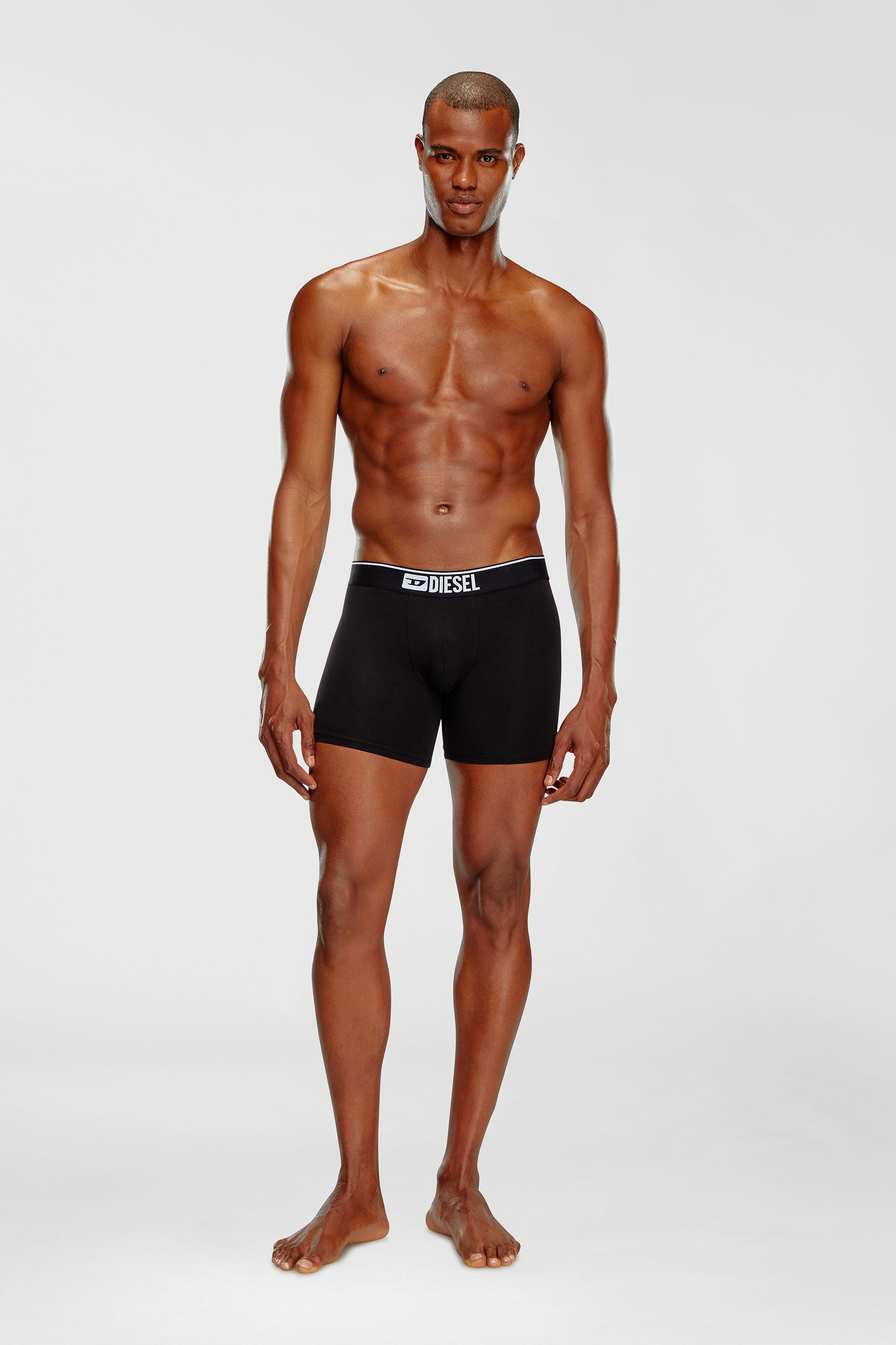 Diesel - UMBX-SEBASTIANTHREEPAC, Lot de trois boxers longs couleur unie Homme in Noir - 2