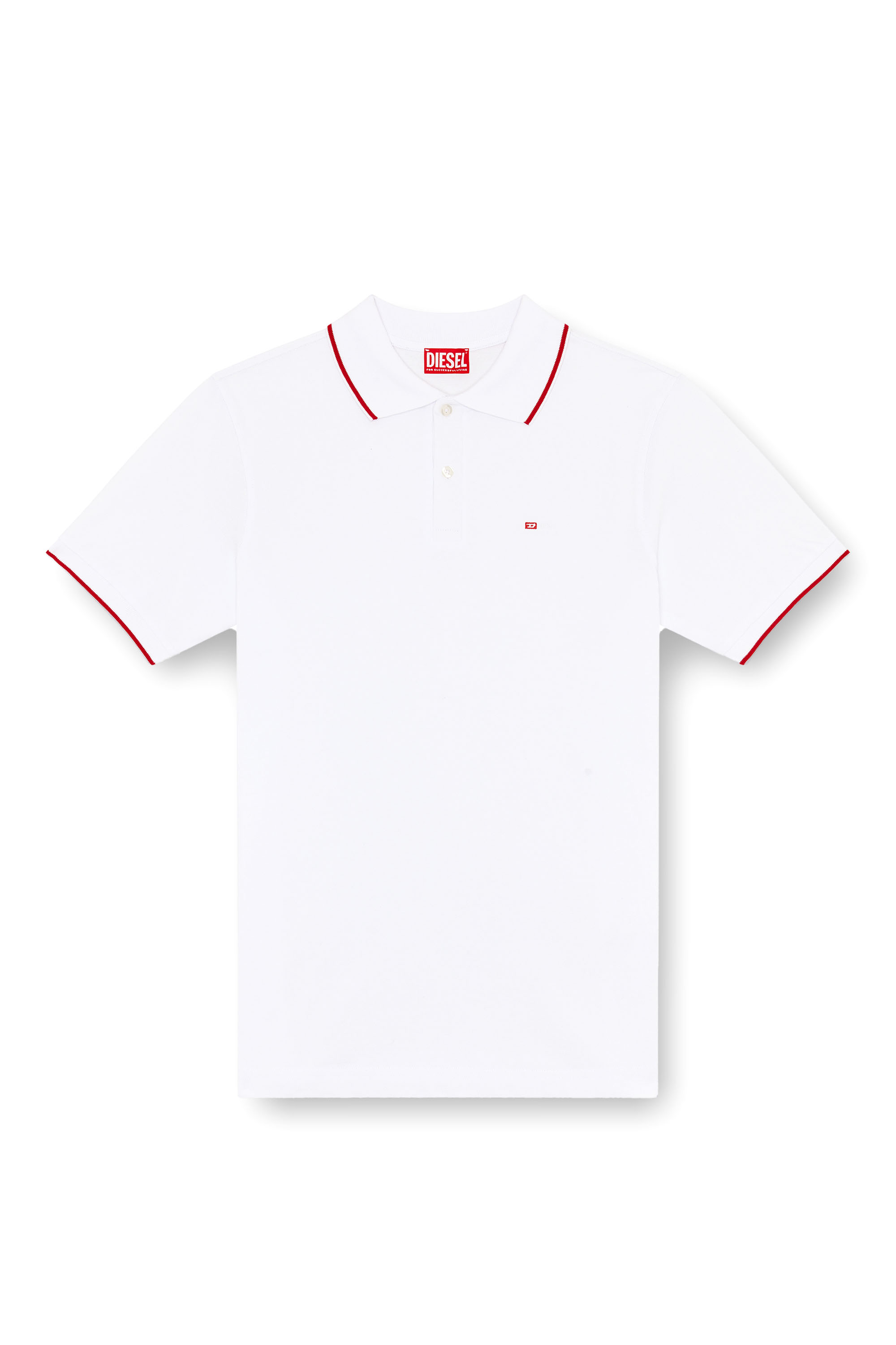 Diesel - T-FERRY-MICRODIV, Polo avec micro broderie Diesel Homme in Blanc - 3