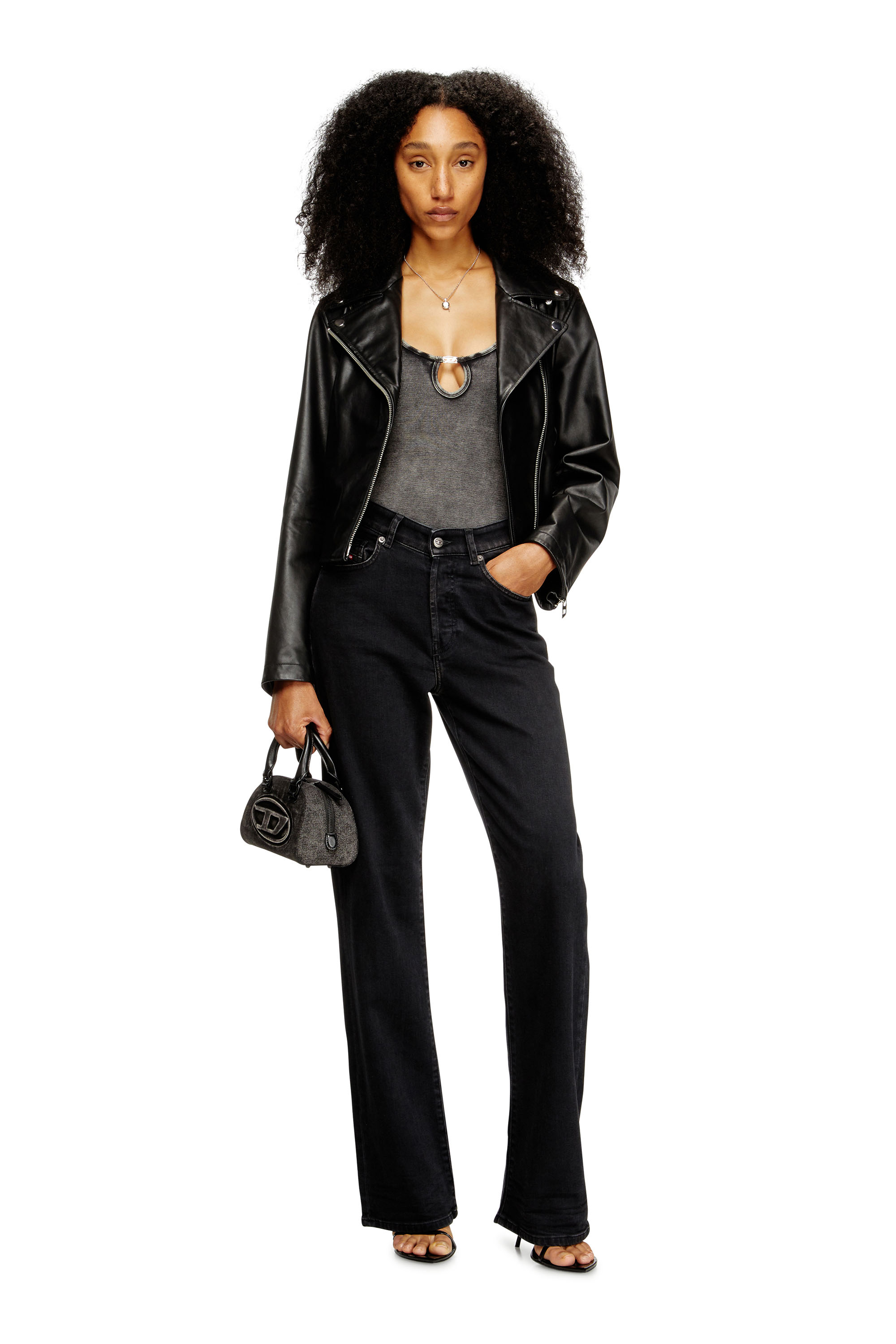 Diesel - MAURA-DNM, Body en coton stretch &agrave; effet marbr&eacute; Femme in Gris - 4