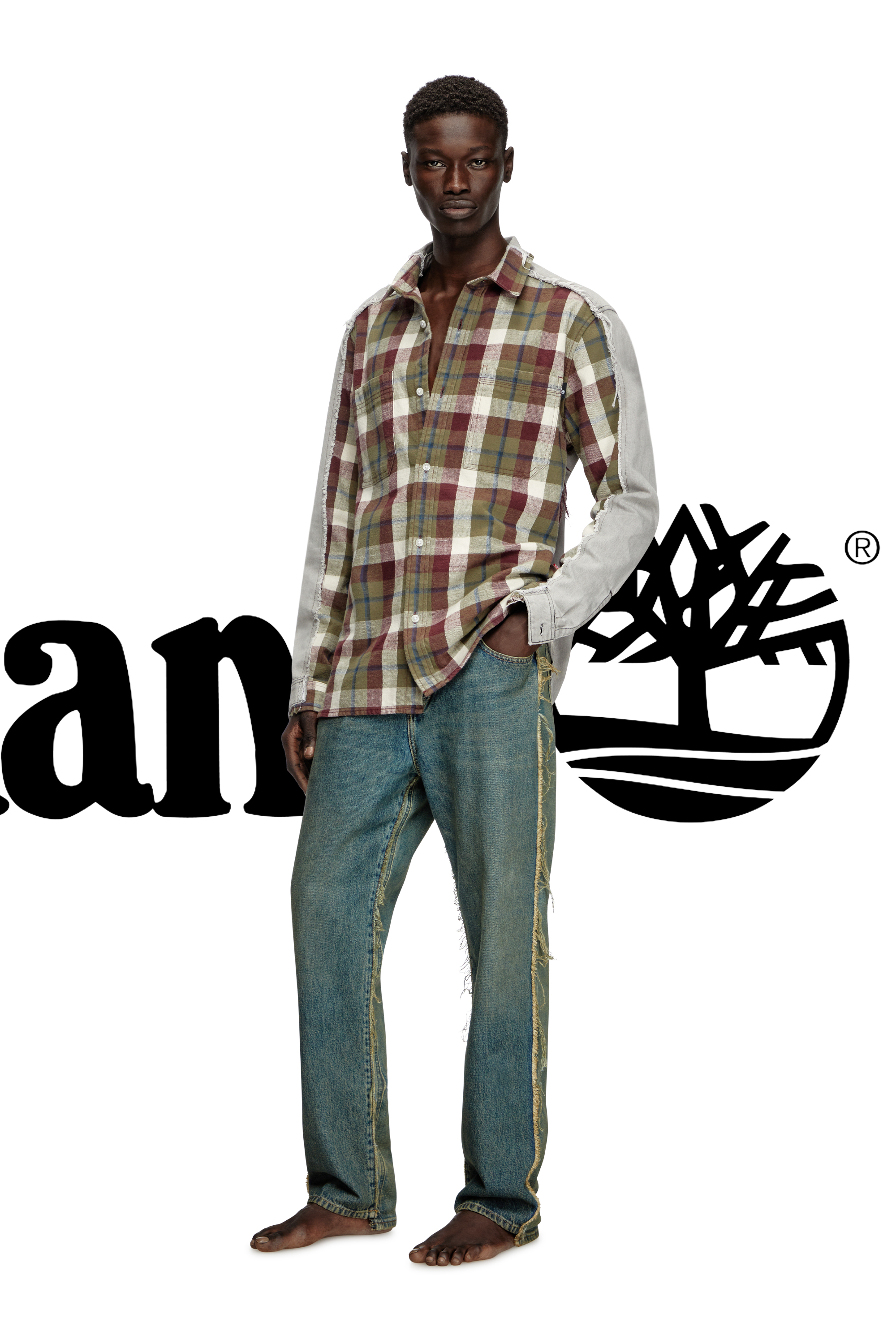 Diesel - Shirt Diseloves 8B, Chemise à carreaux en denim effet blanchi Mixte in Polychrome - 8