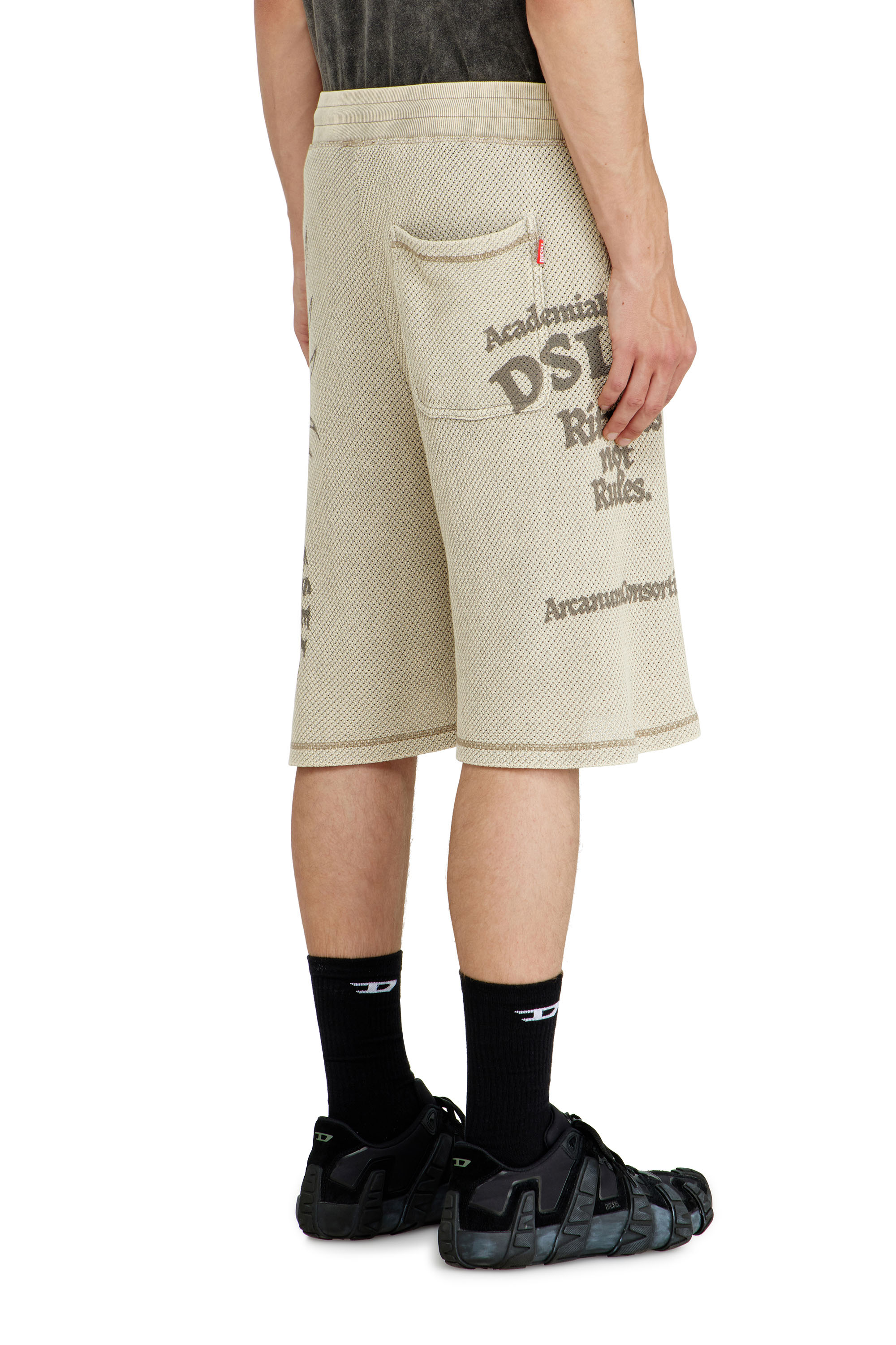 Diesel - P-ERRY, Short pants en coton mesh avec imprim&eacute;s Homme in Beige - 2
