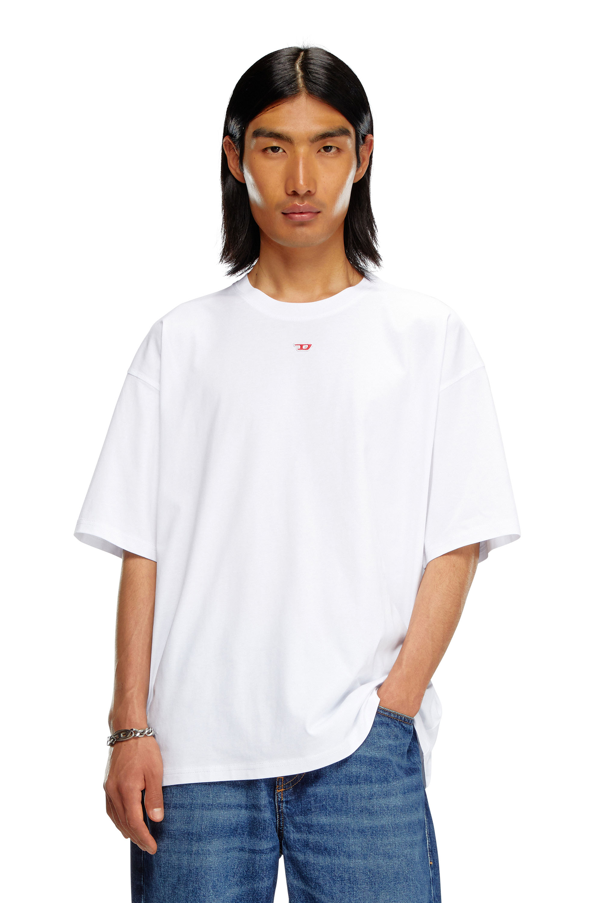 Diesel - T-BOXT-D, Mixte T-shirt avec empiècement D brodé in Blanc - Image 1