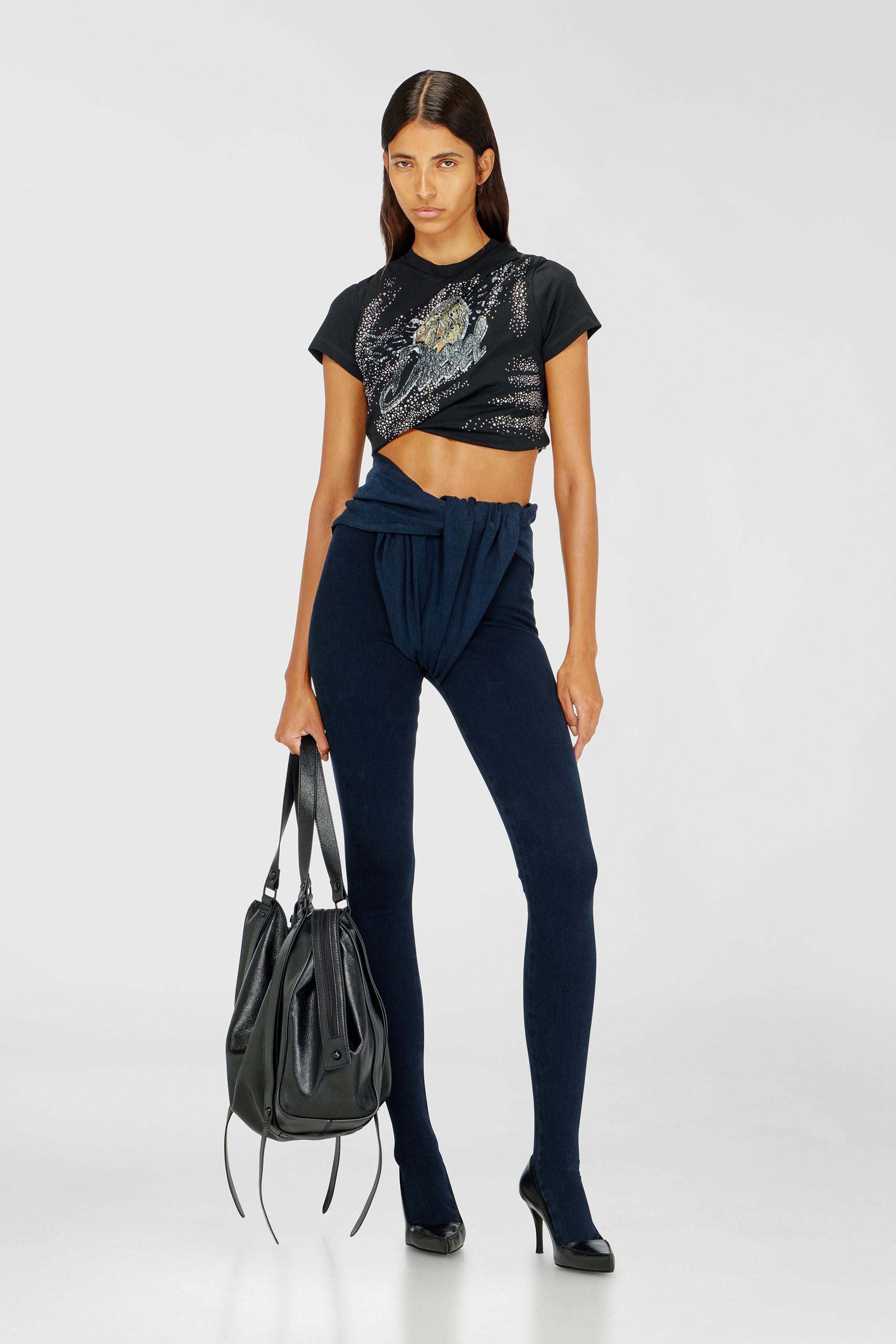 Diesel - T-WINCY, T-shirt fronc&eacute;e en jersey double &eacute;paisseur Femme in ToBeDefined - 1