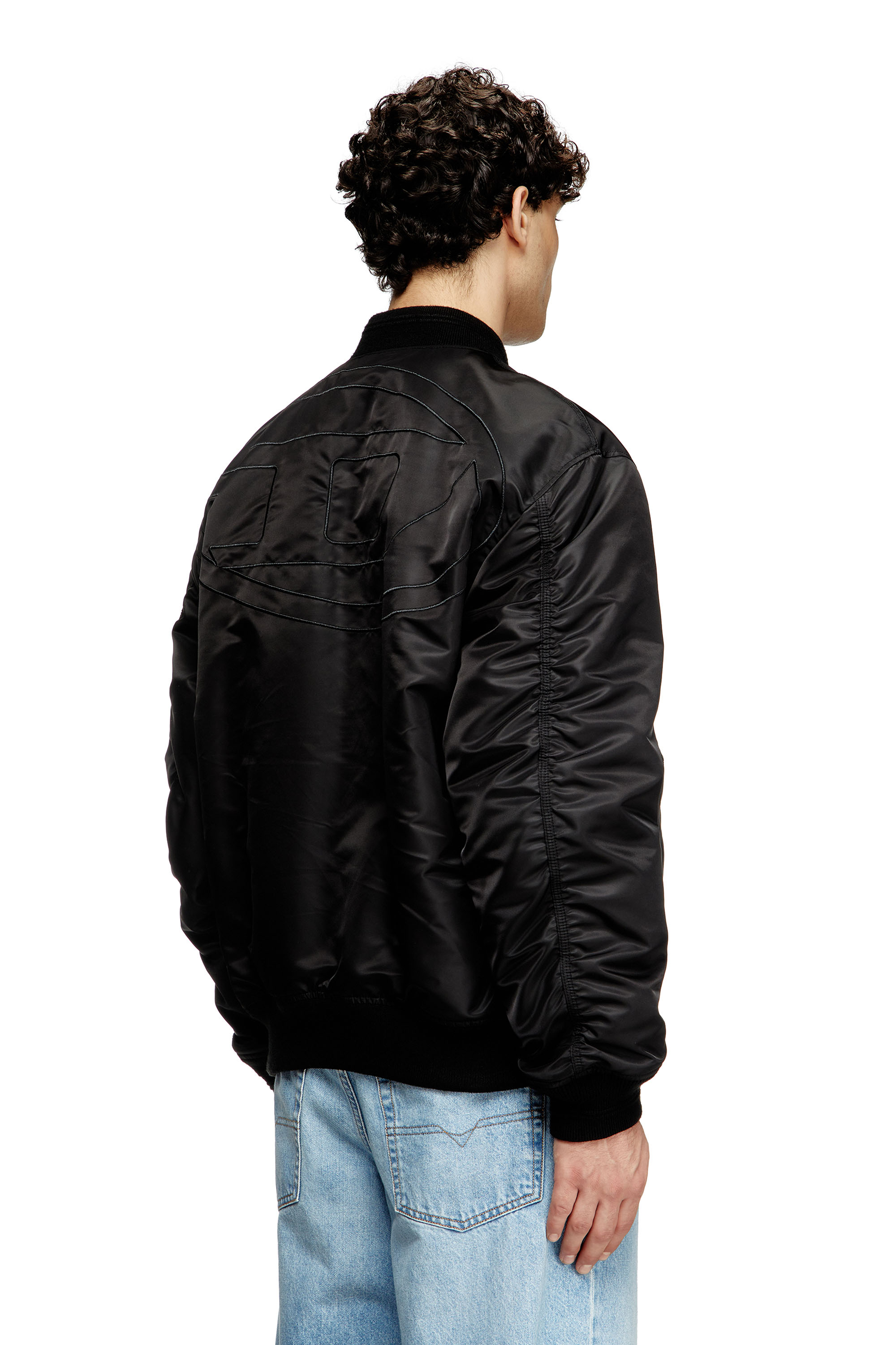 Diesel - J-HELD, Veste bomber en nylon rembourré avec Oval D Homme in Noir - 4