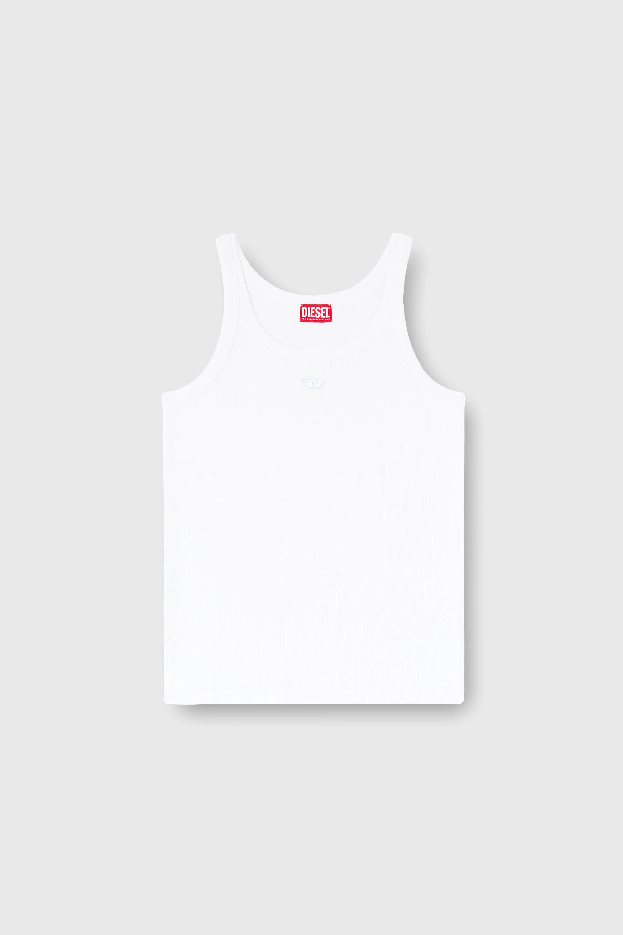 Diesel - T-WIFE-DCO, D&eacute;bardeur slim en coton avec logo Oval D Homme in Blanc - 2