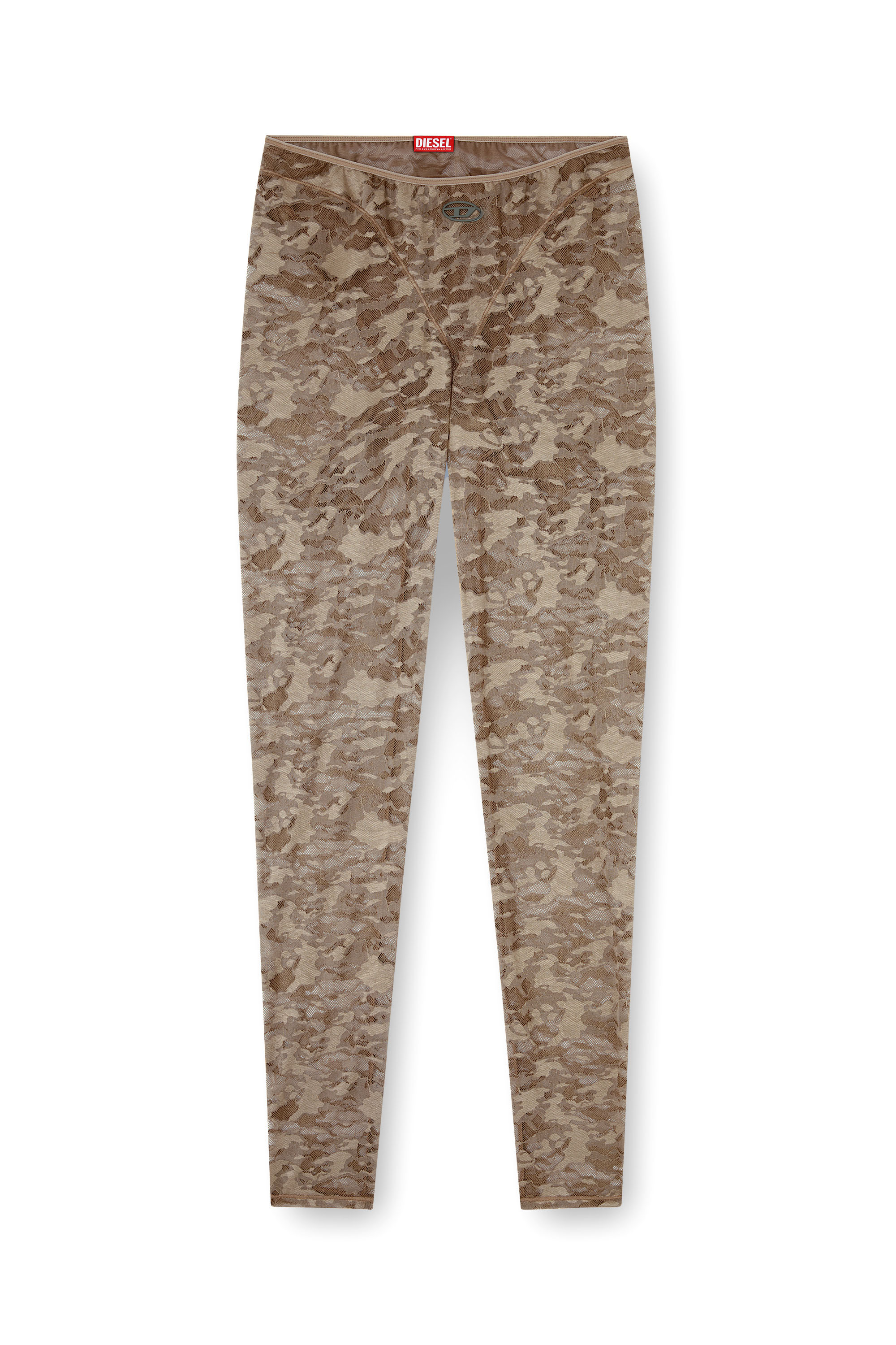 Diesel - CLAIRE-UTLT, Legging en dentelle camouflage Femme in Marron - 4
