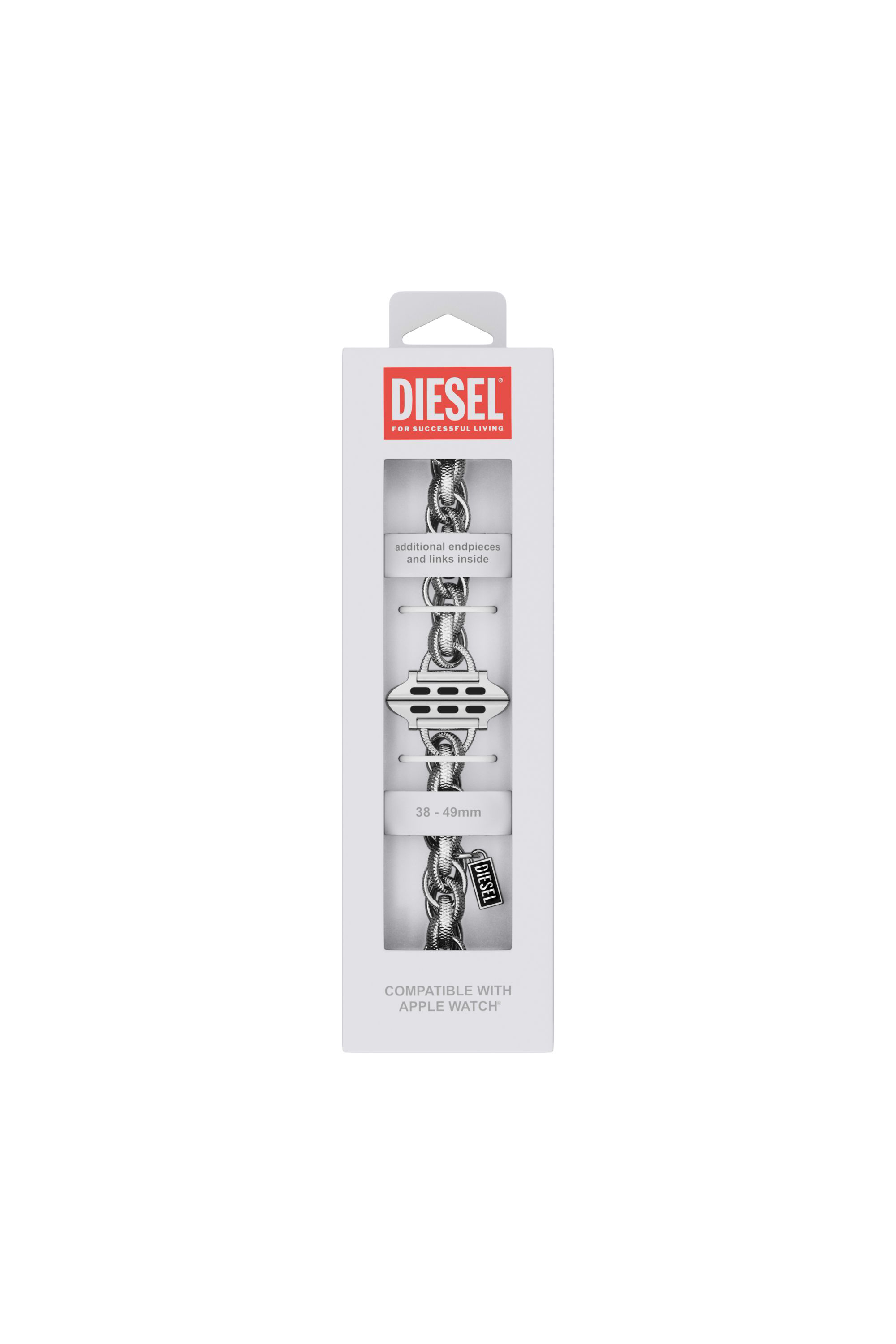 Diesel - DSS028 WATCH, Bracelet de montre en acier inoxydable pour apple watch&reg;, 38-49 mm Homme in Gris argent&eacute; - 2