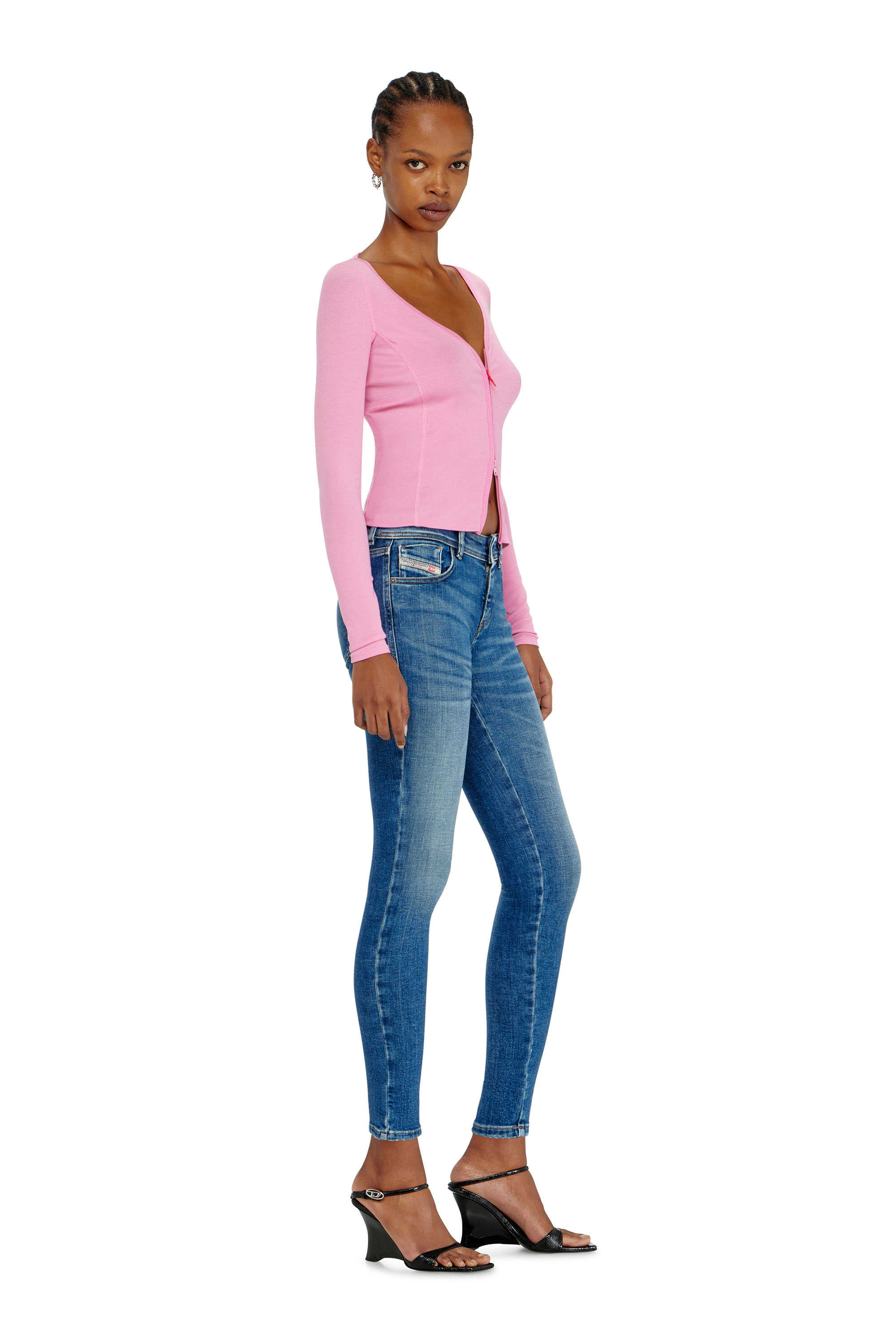 Diesel - Skinny Jeans 2017 Slandy 09P71 Femme, Bleu moyen - Image 2