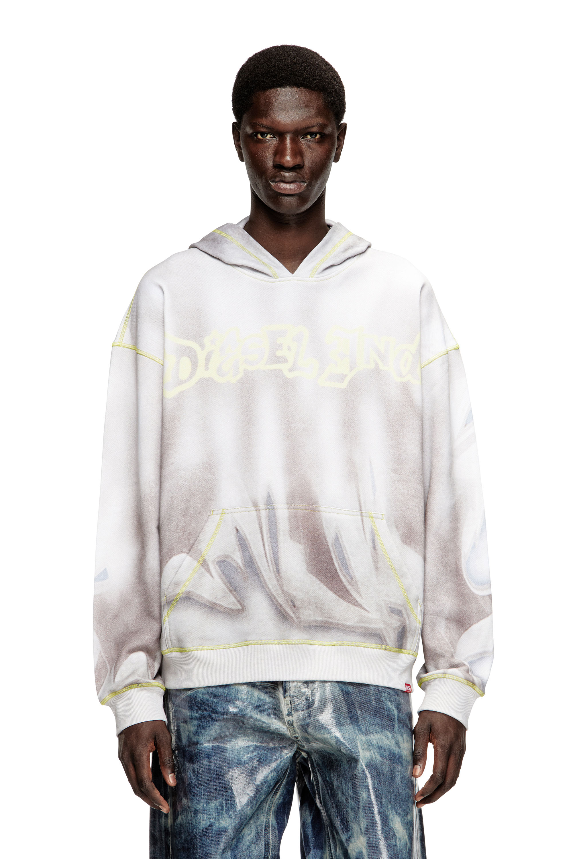 Diesel - S-BOXT-HOOD-SHOW, Sweat-shirt à capuche avec imprimé graffiti Homme in Gris - 1