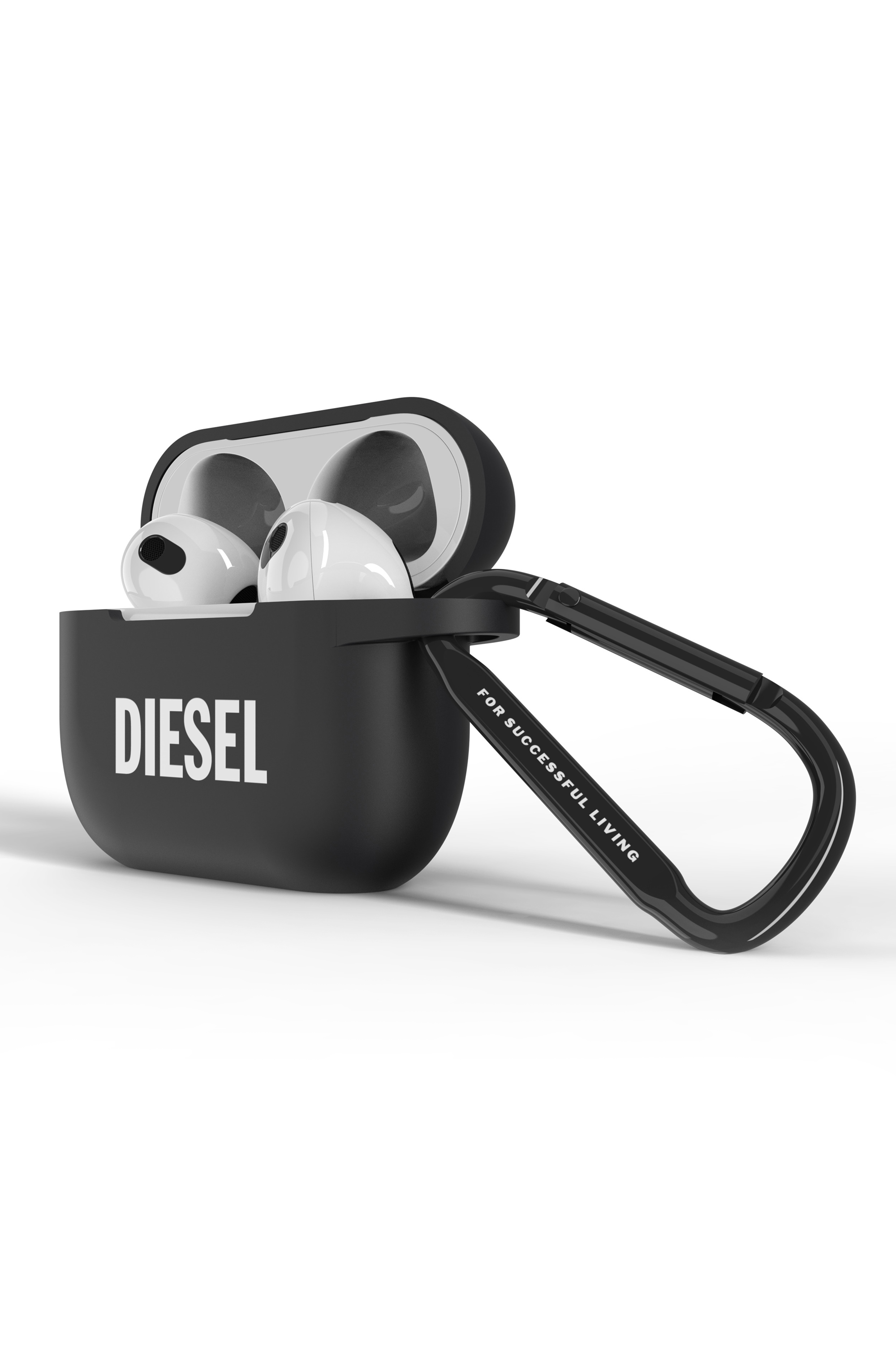 Diesel - 45829 AIRPOD CASE, Mixte Étui en silicone pour AirPods 4 in Noir - Image 3