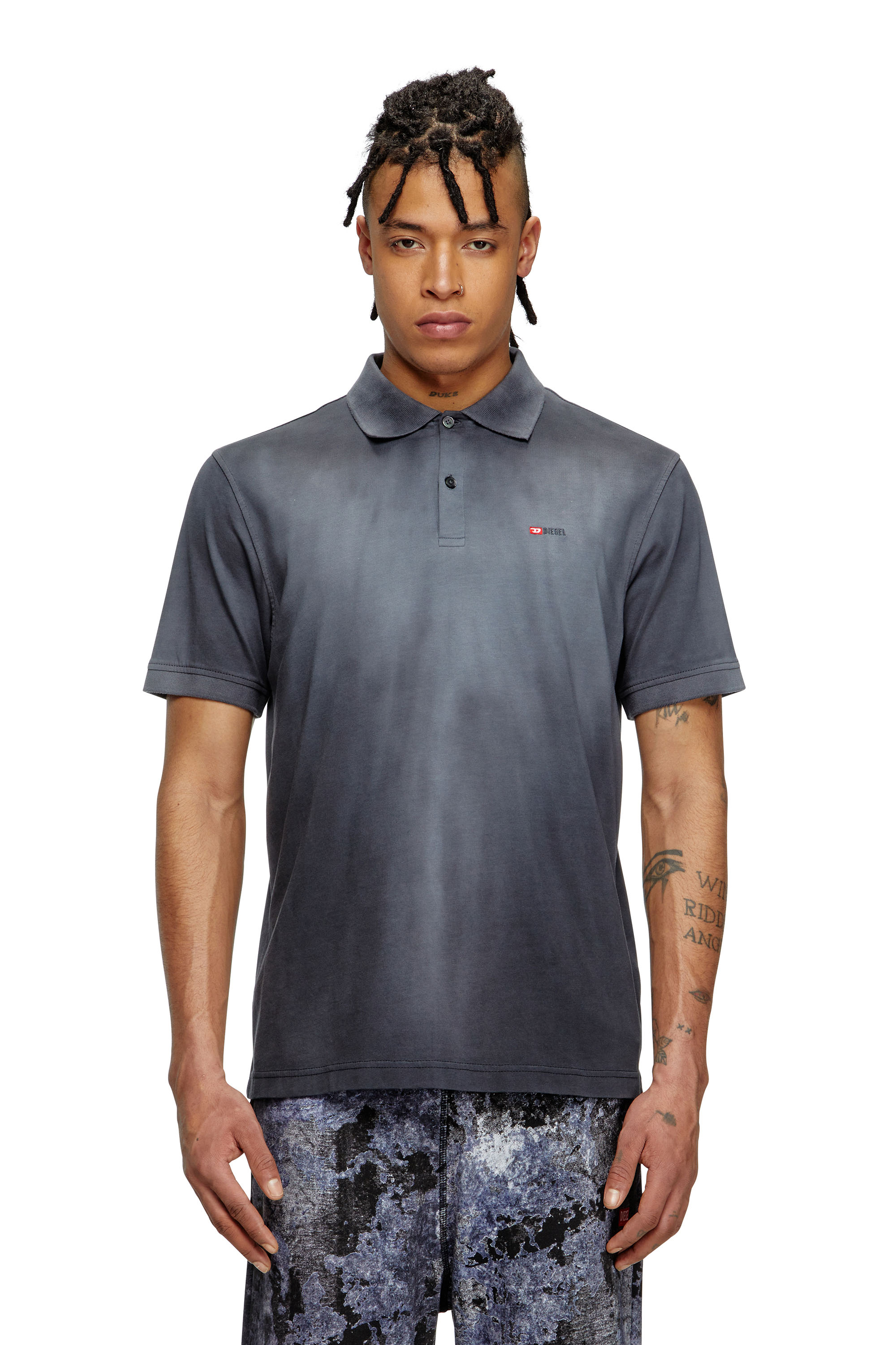 Diesel - T-REJUST-R3, Polo en jersey avec logo brodé Homme in Noir - 1